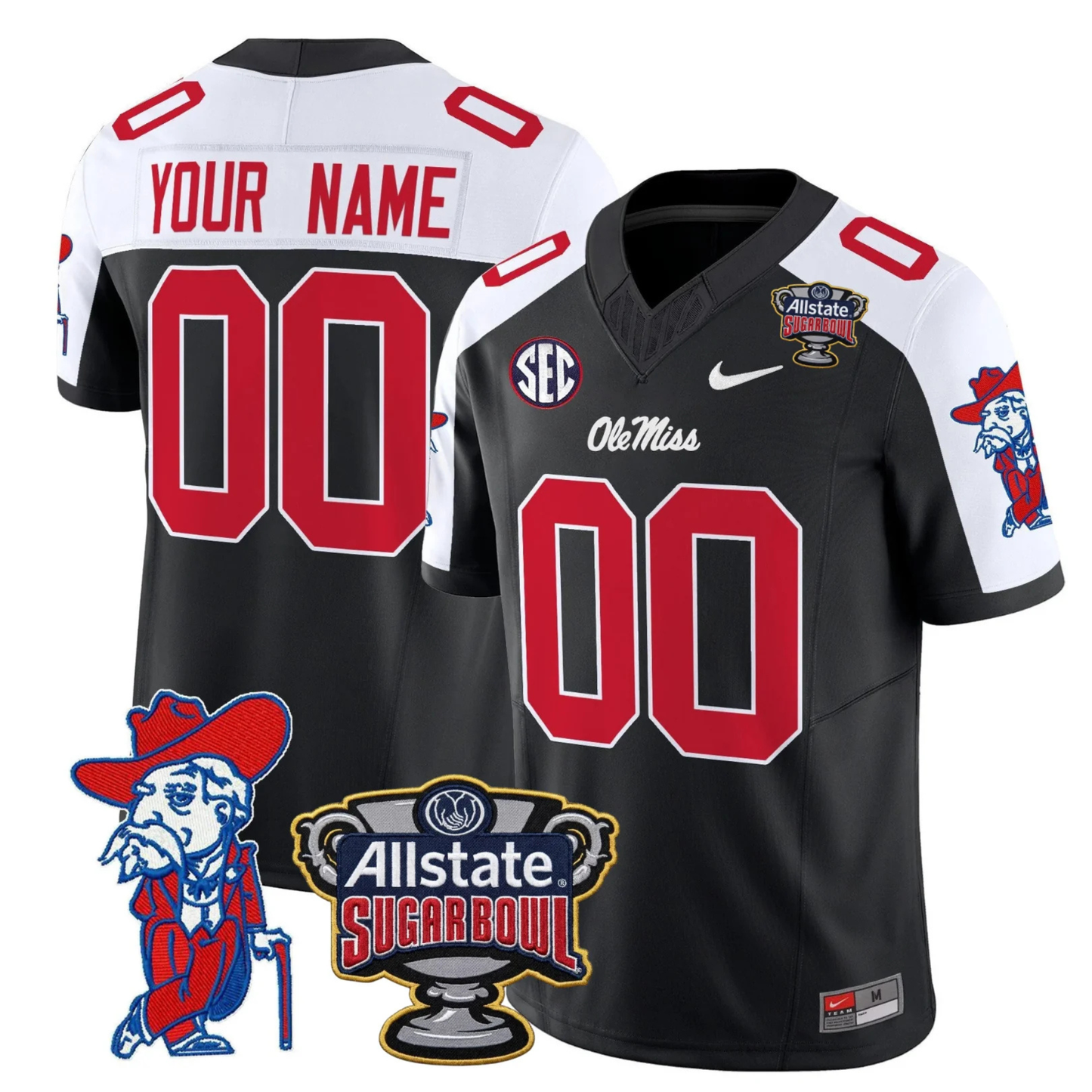 Ole Miss Rebels 2025 Sugar Bowl Patch Vapor Limited Custom Jersey - All Stitched