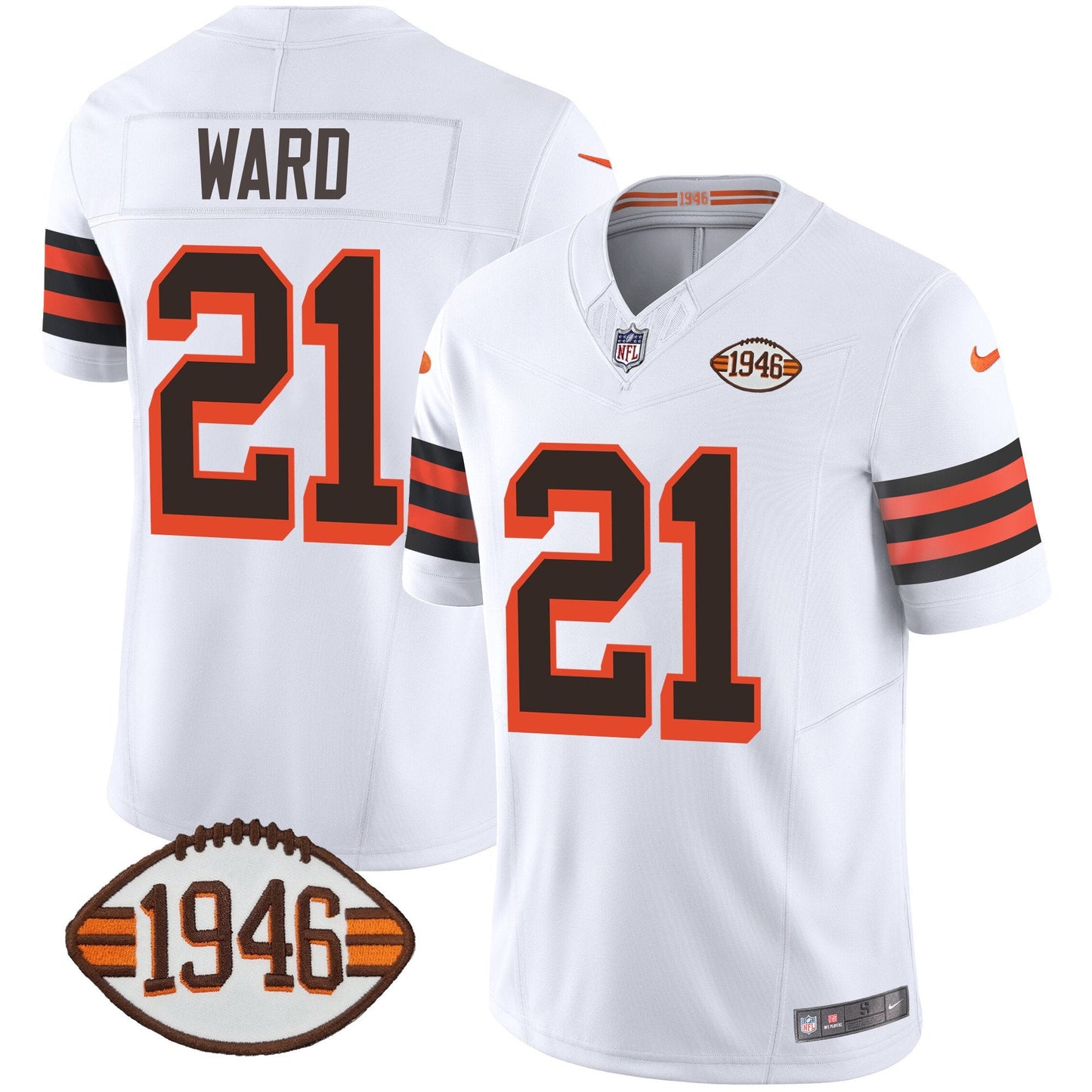 Browns 1946 75th Anniversary Patch Jersey - All Stitched
