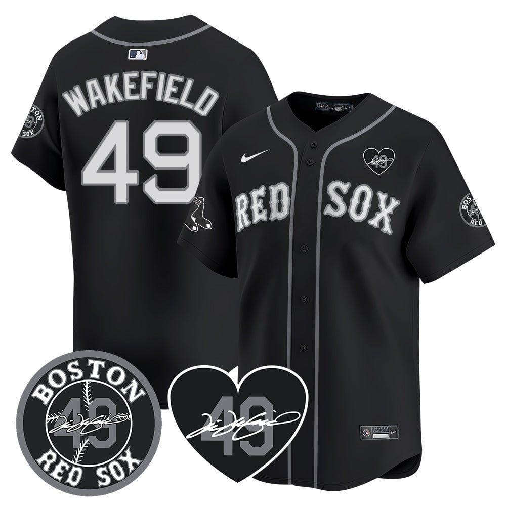 Red Sox Tim Wakefield Memorial Patch Vaper Premier Limited Jersey - All Stitched- All Stitched