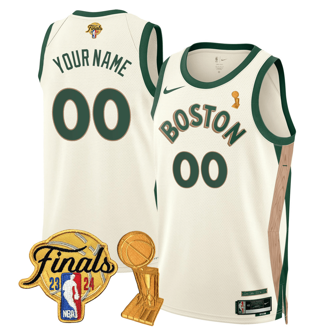 Custom Celtics Jersey - 2024 Final + Trophy Patch