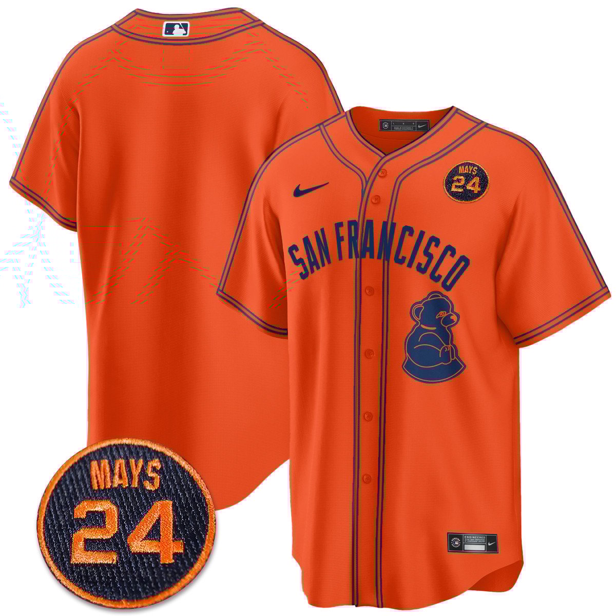San Francisco Giants 2024 Vapor Premier Limited Jersey N1 - #24 Willie Mays Patch