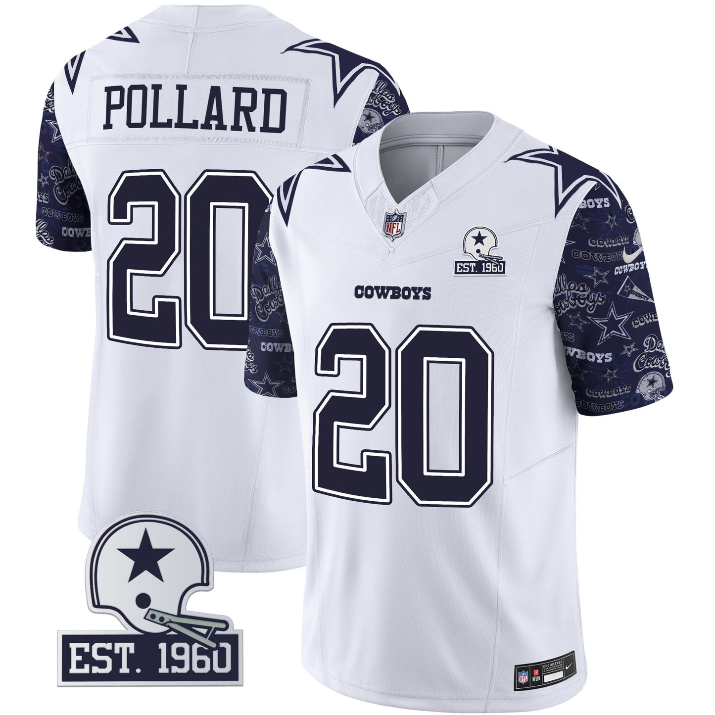 Men's Cowboys Pattern Style Vapor Limited Jersey - All Stitched
