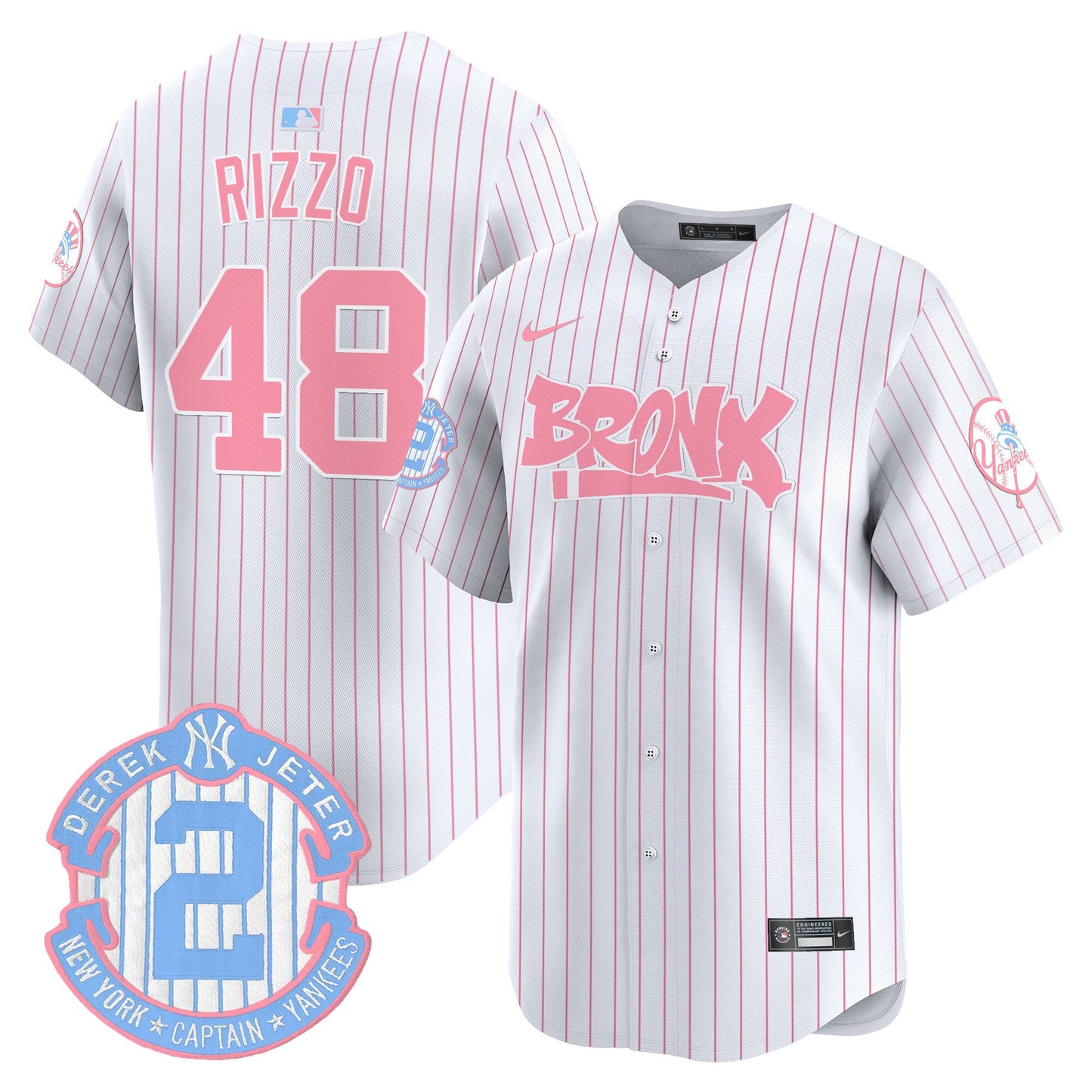 Unisex Yankees The Bronx Graffiti Bubblegum Pink Vapor Premier Limited Jersey - All Stitched
