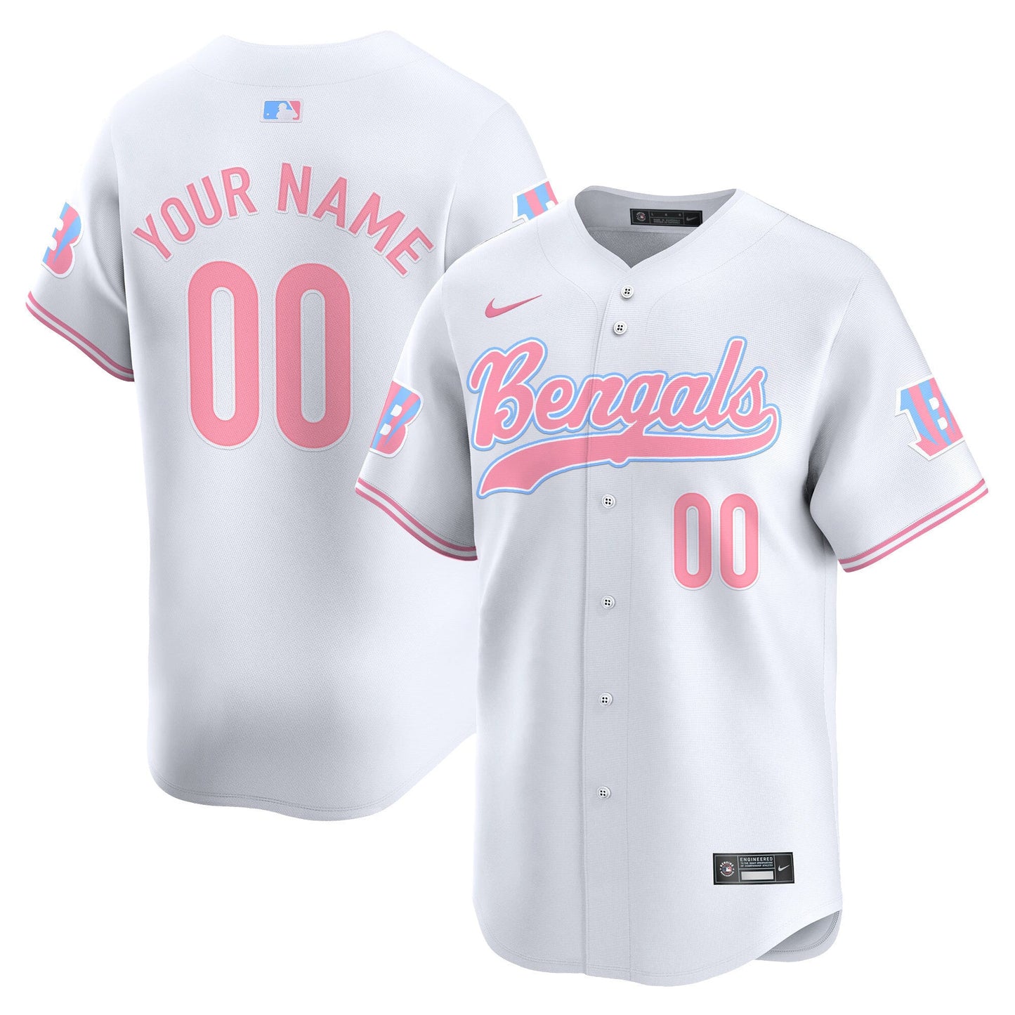 Bengals Bubblegum Pink Vapor Premier Limited Custom Jersey - All Stitched