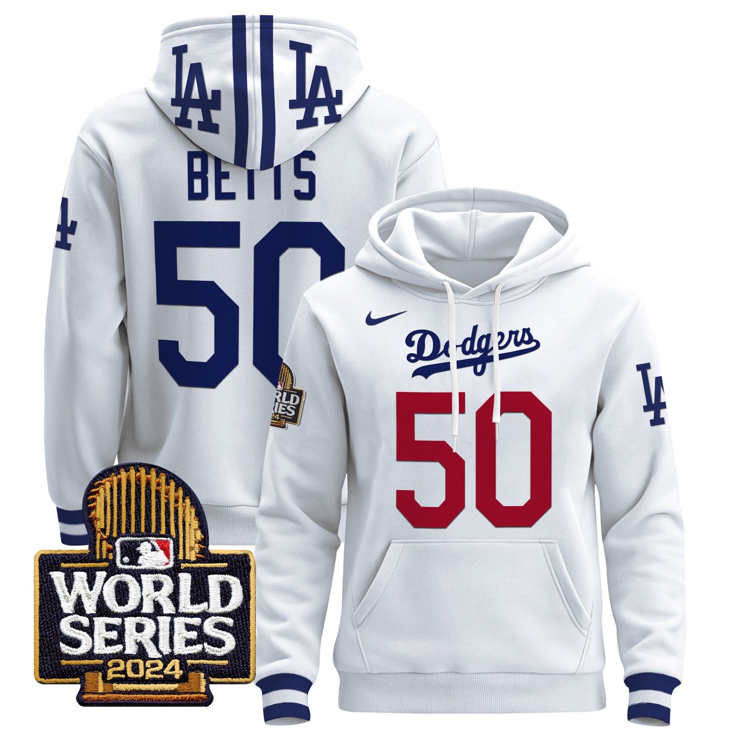 Dodgers 2024 World Series Pullover Hoodie - All Stitched