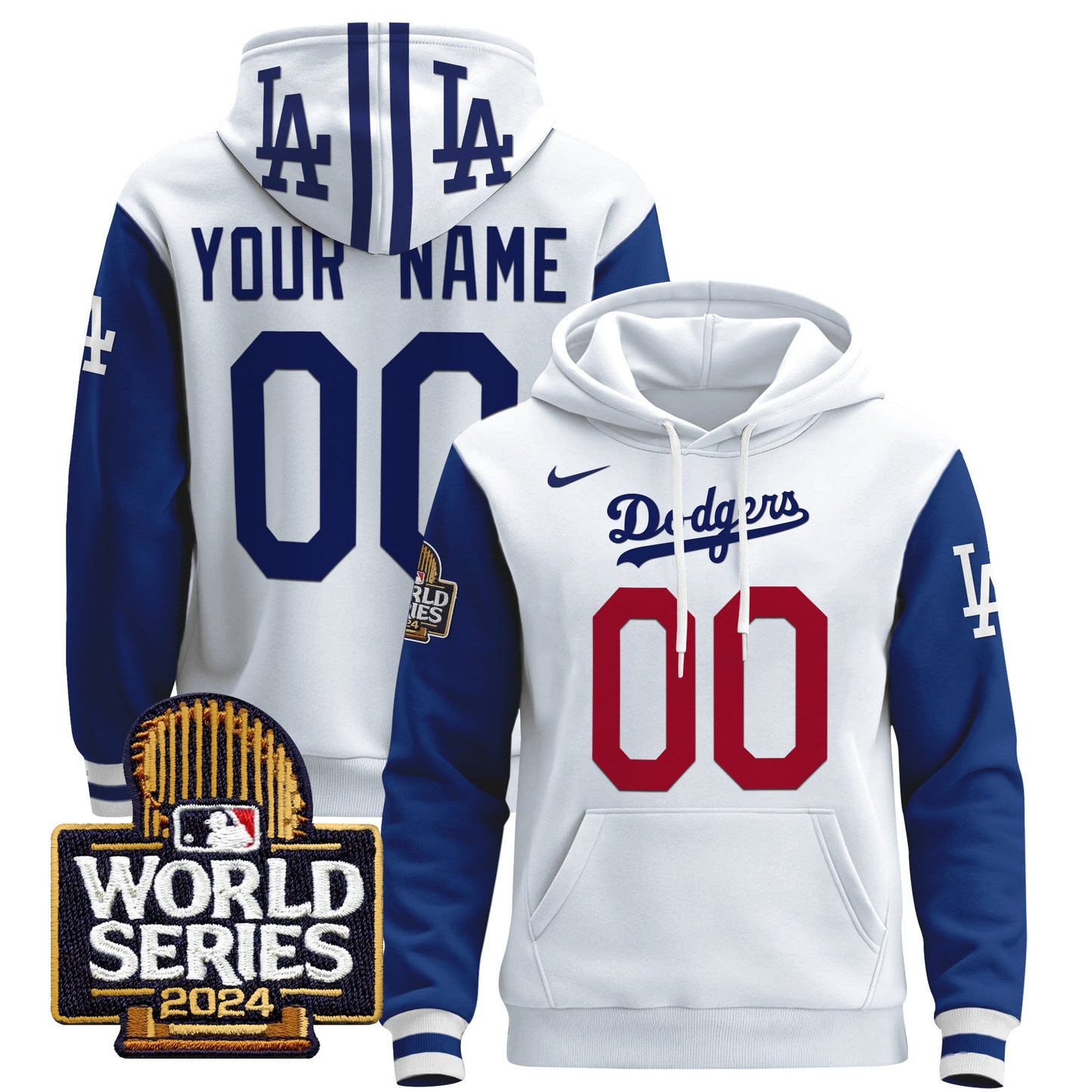 Dodgers 2024 World Series Custom Pullover Hoodie - All Stitched