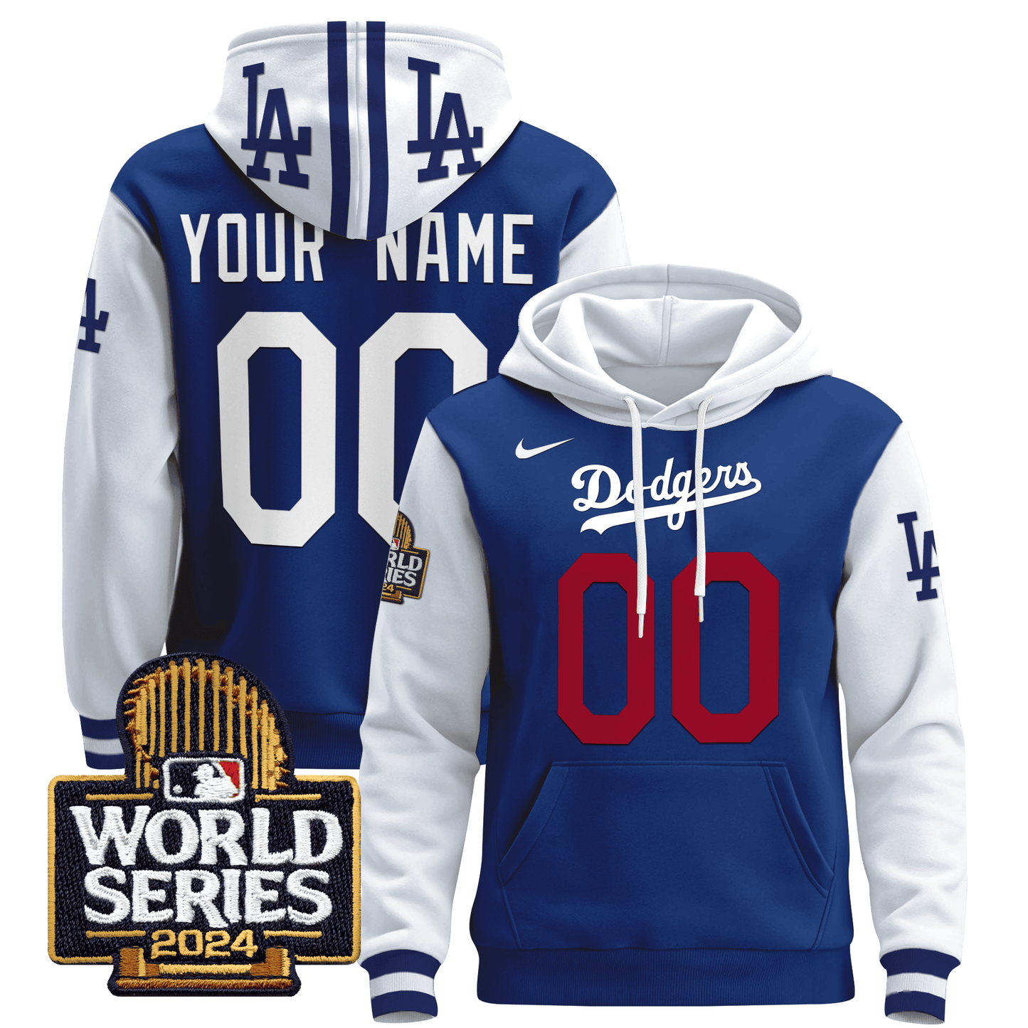 Dodgers 2024 World Series Custom Pullover Hoodie - All Stitched