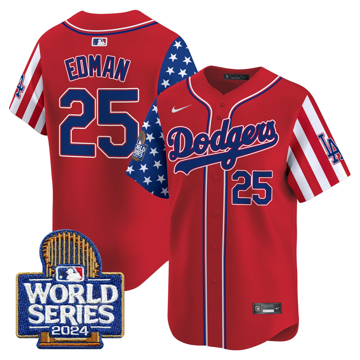 Dodgers American Style 2024 World Series Vapor Premier Limited Jersey - All Stitched