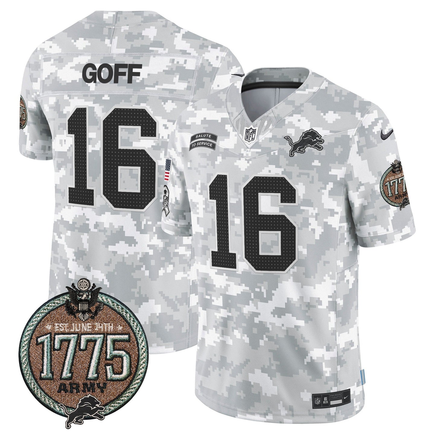 DET 2024 Salute to Service Establishment Year Patch Vapor Limited Jersey - All Stitched