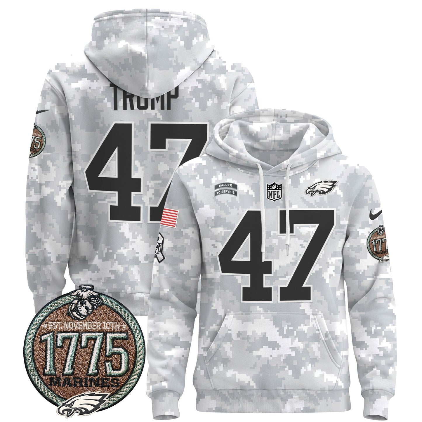 PHI 2024 Salute to Service Establishment Year Patch Pullover Hoodie