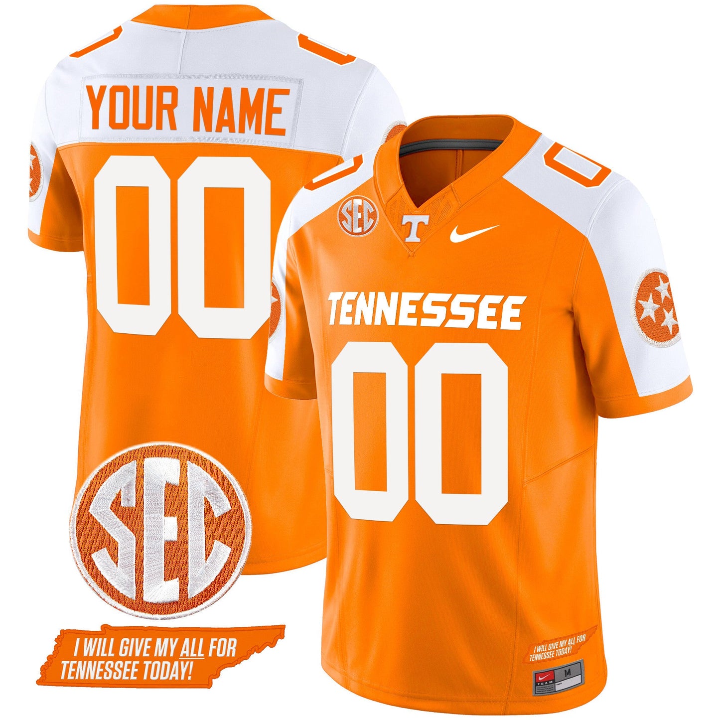 Tennessee Volunteers 2024 Checkerboard Vapor Limited Custom Jersey V2 - All Stitched