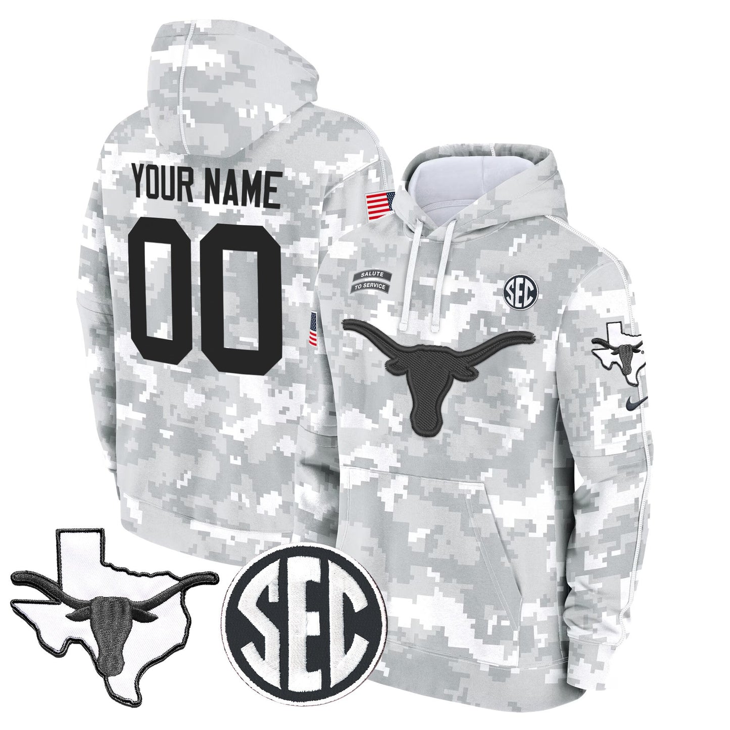 TEX 2024 Salute to Service Custom Fleece Pullover Hoodie