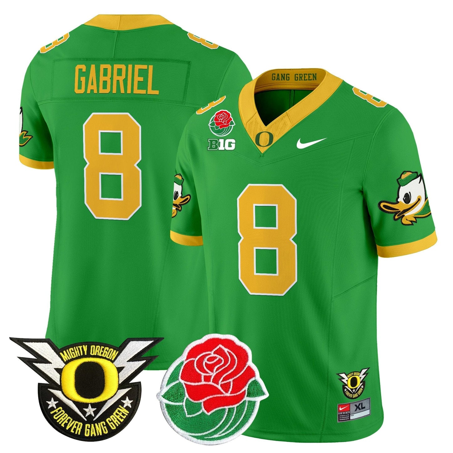 ORE 2025 Rose Bowl Game & BIG Patch Vapor Limited Jersey - All Stitched