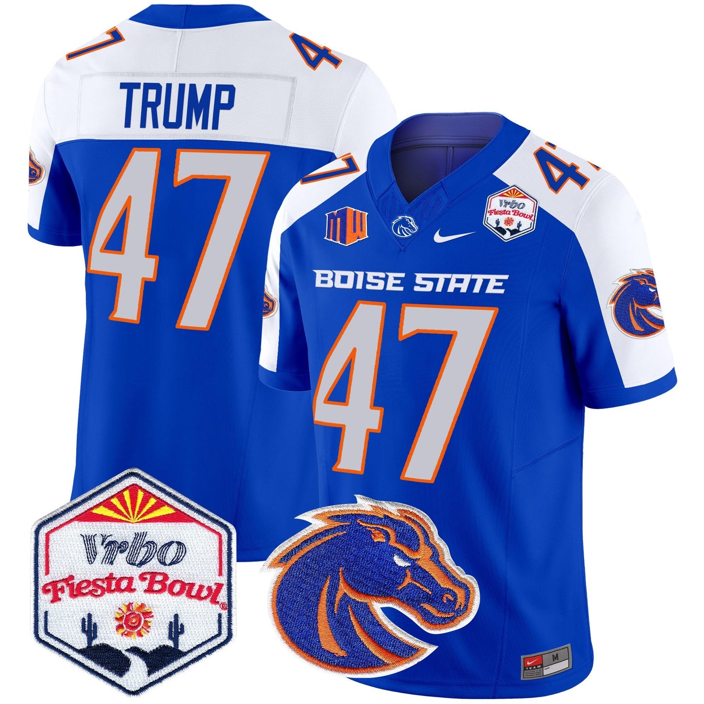 Boise State Broncos 2024 The Fiesta Bowl Patch Vapor Limited Jersey - All Stitched