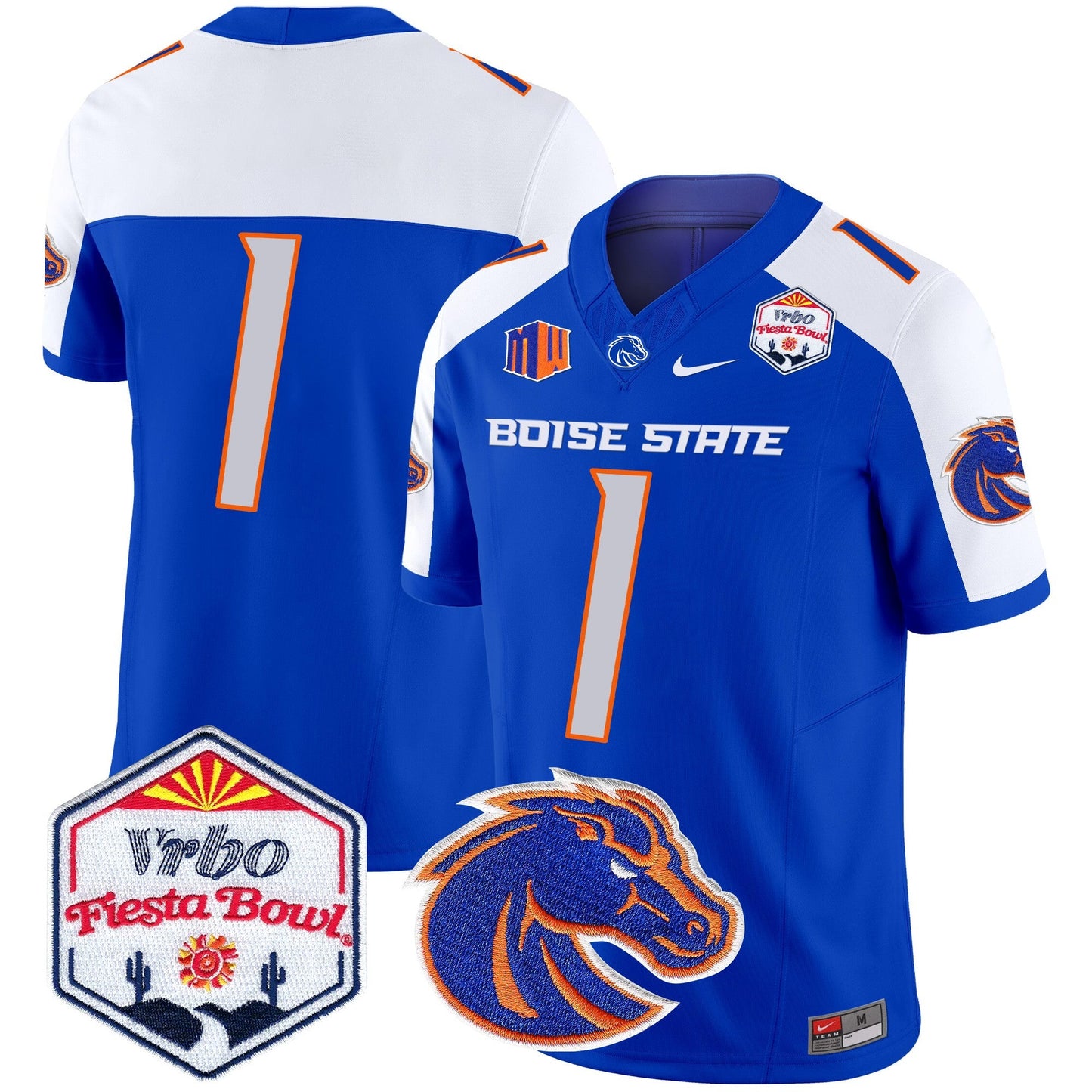Boise State Broncos 2024 The Fiesta Bowl Patch Vapor Limited Jersey - All Stitched