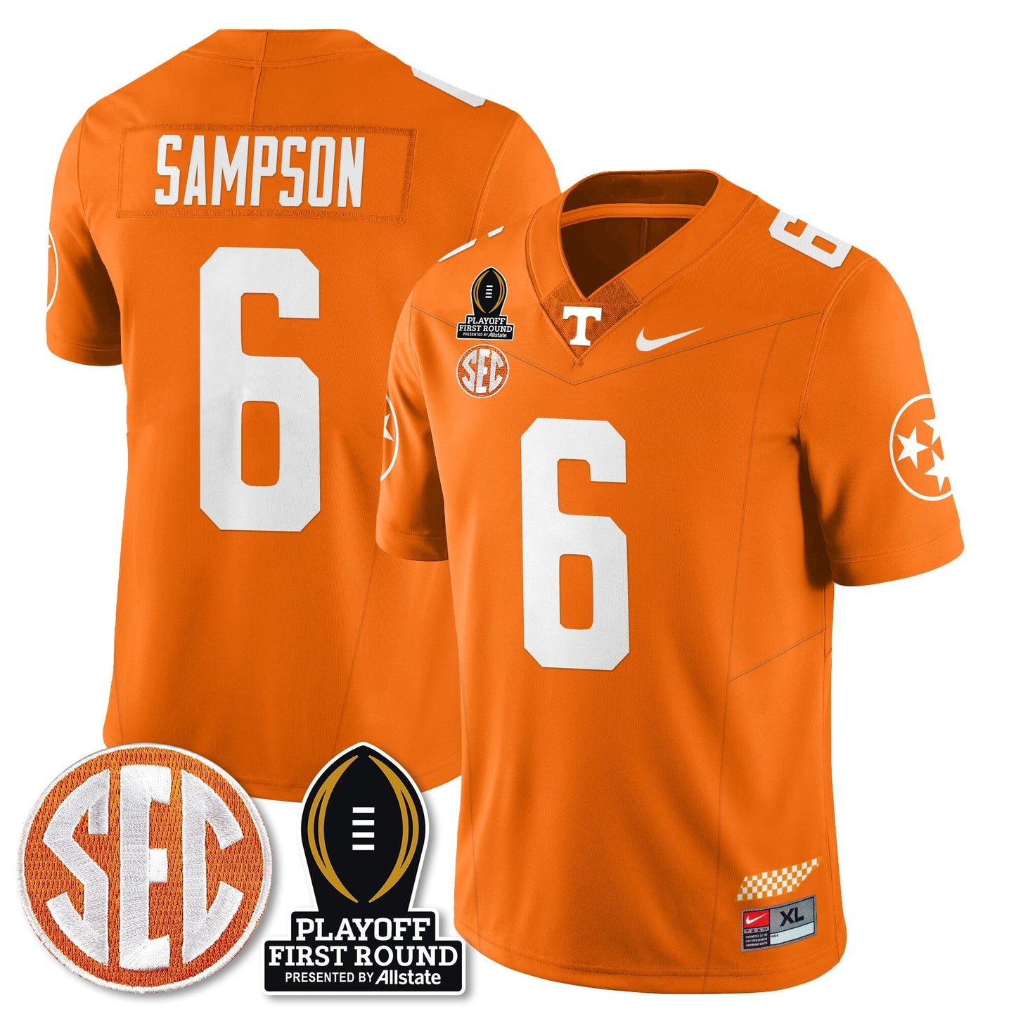 TENN Football Jersey - Playoff First Round Patch - All Stitched