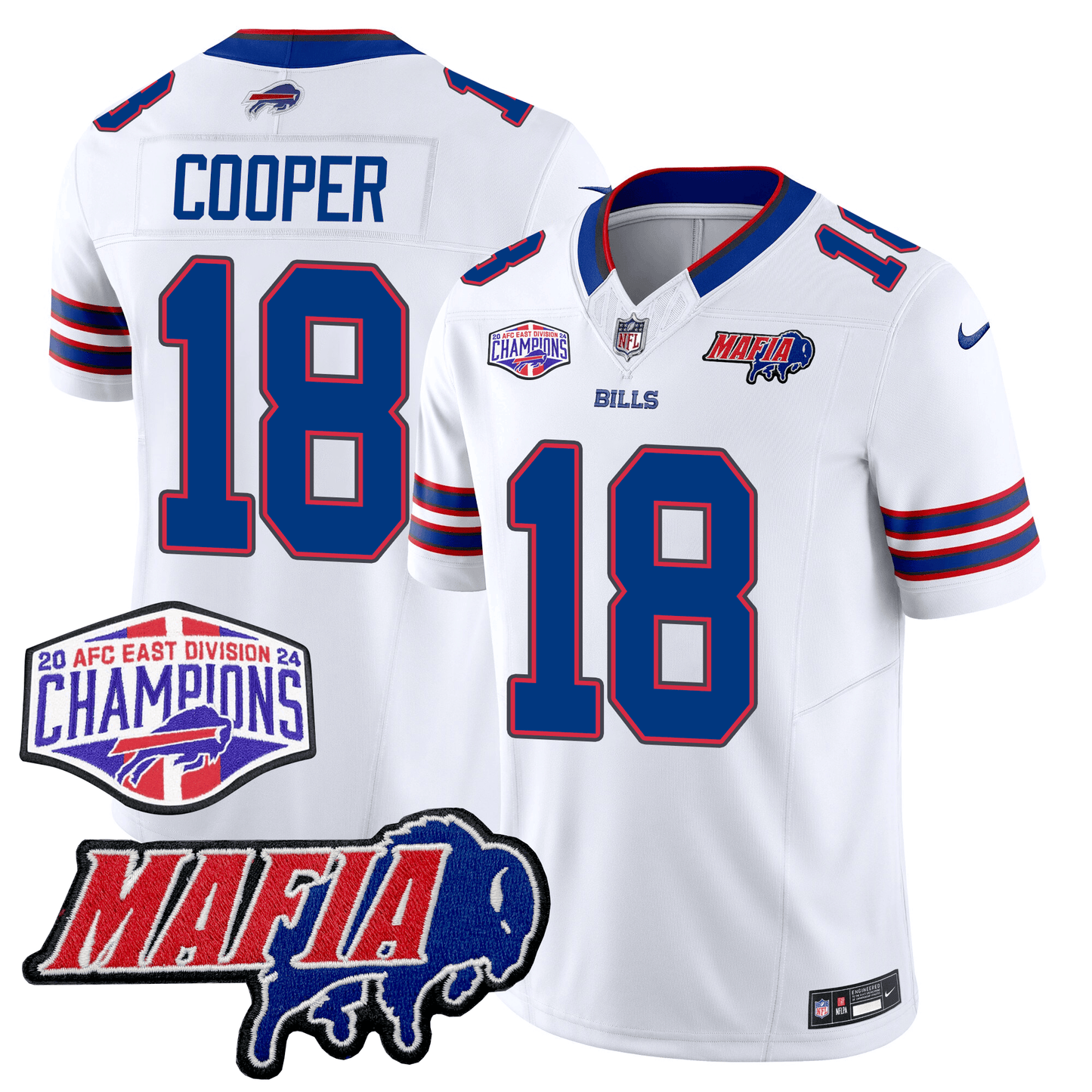 BUF 24/25 Jersey - Bills Mafia + AFC East Championship Patch