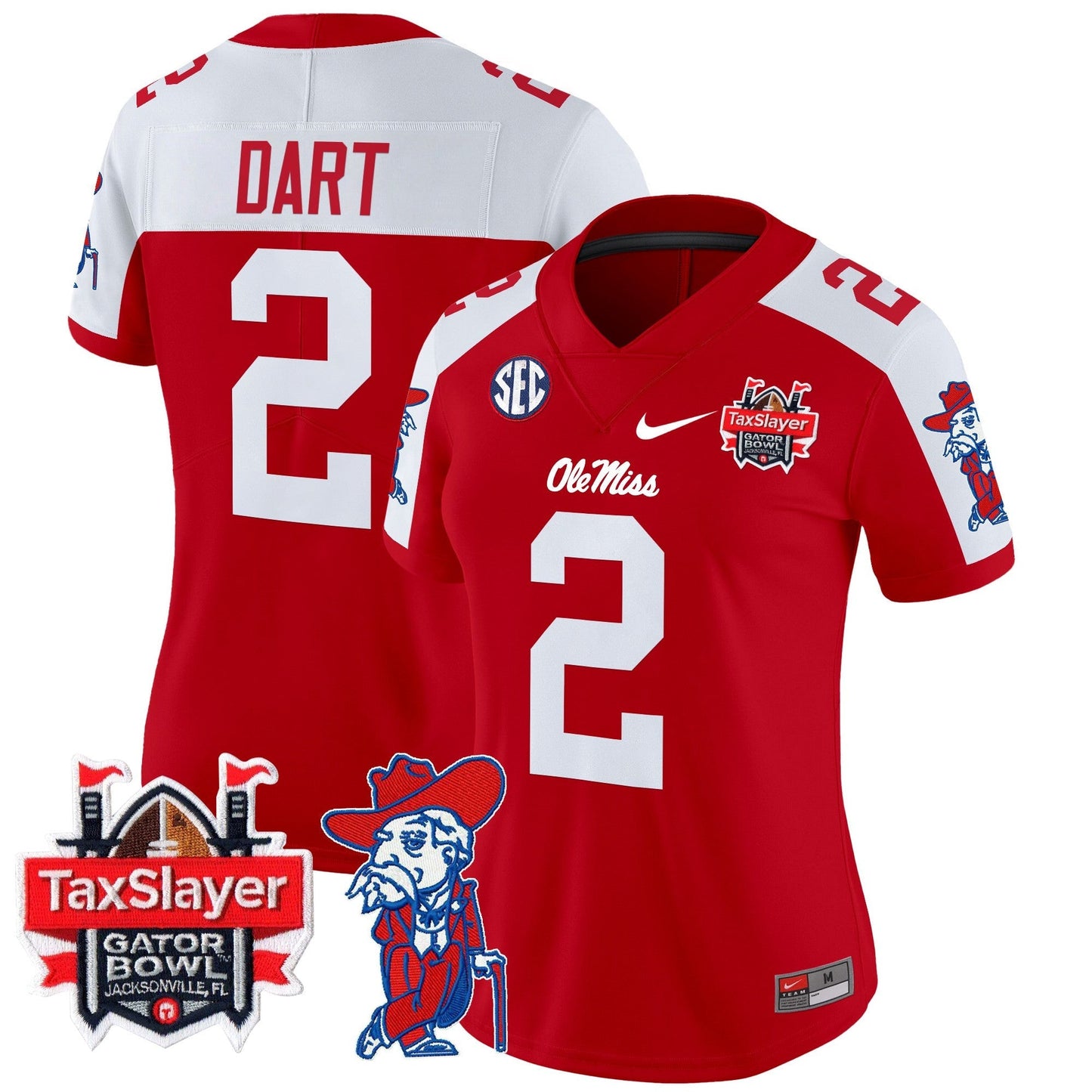Women's Ole Miss Rebels 2025 Gator Bowl Patch Vapor Limited Jersey - All Stitched