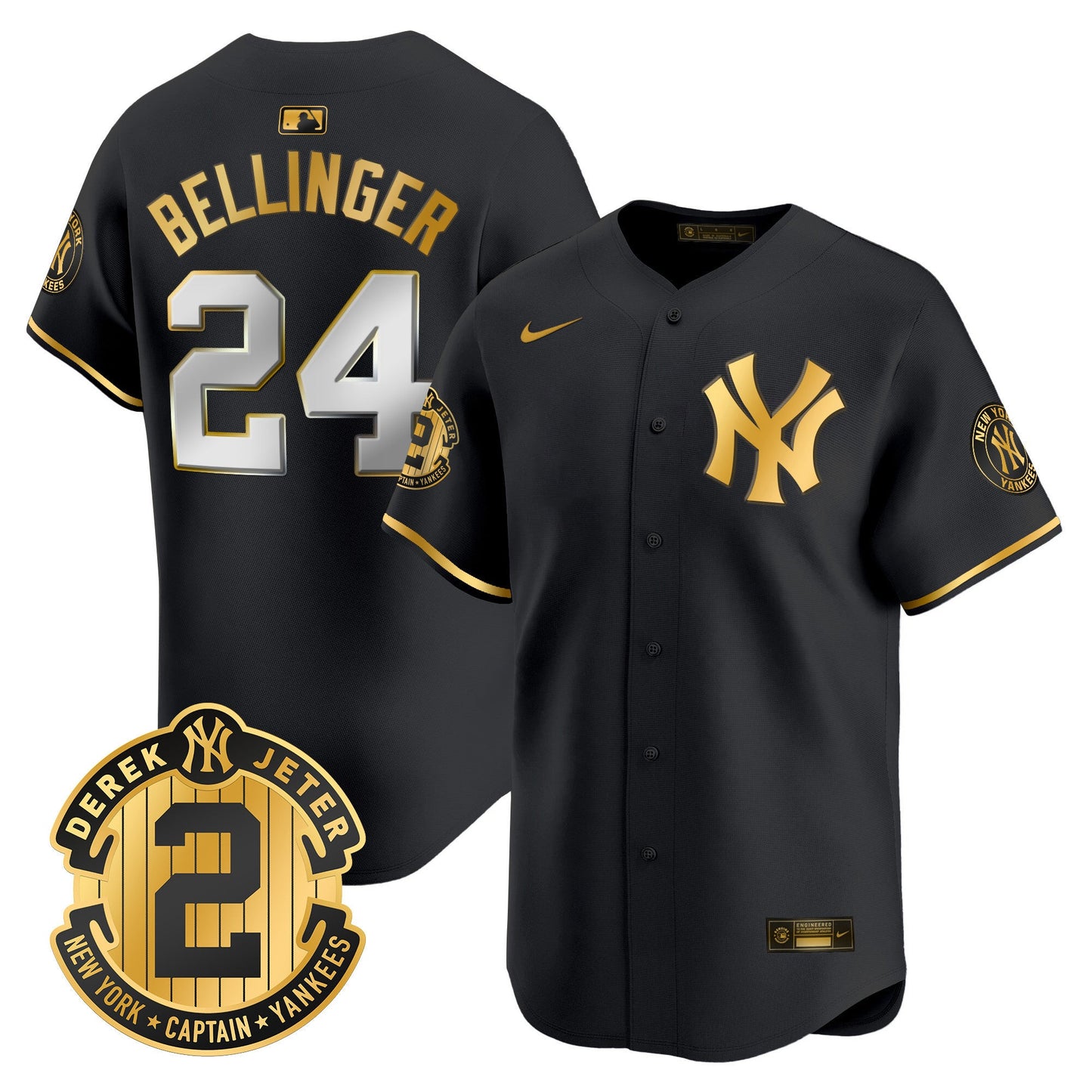 Men's Yankees Derek Jeter Patch Vapor Premier Limited Jersey - All Stitched