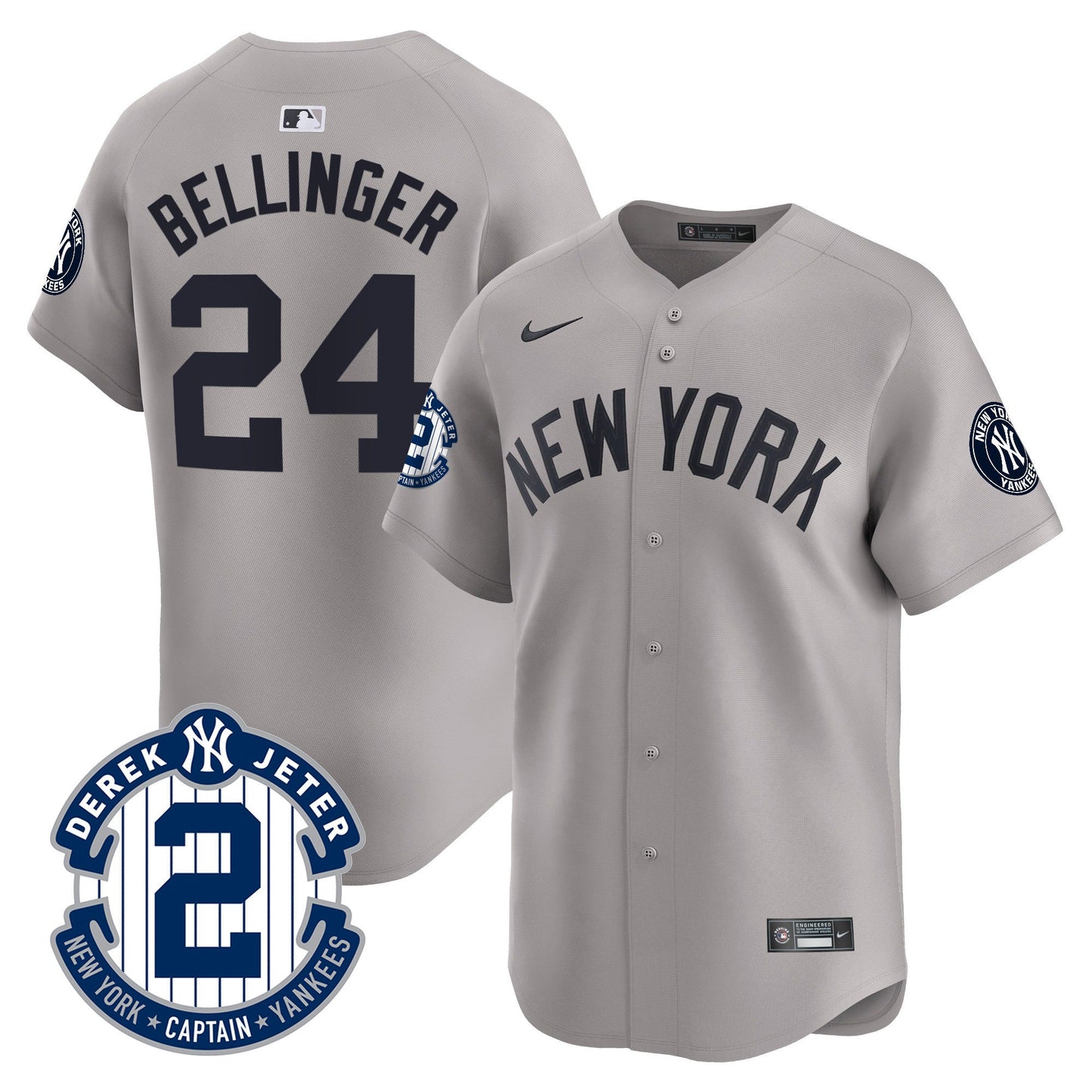 Men's Yankees Derek Jeter Patch Vapor Premier Limited Jersey - All Stitched