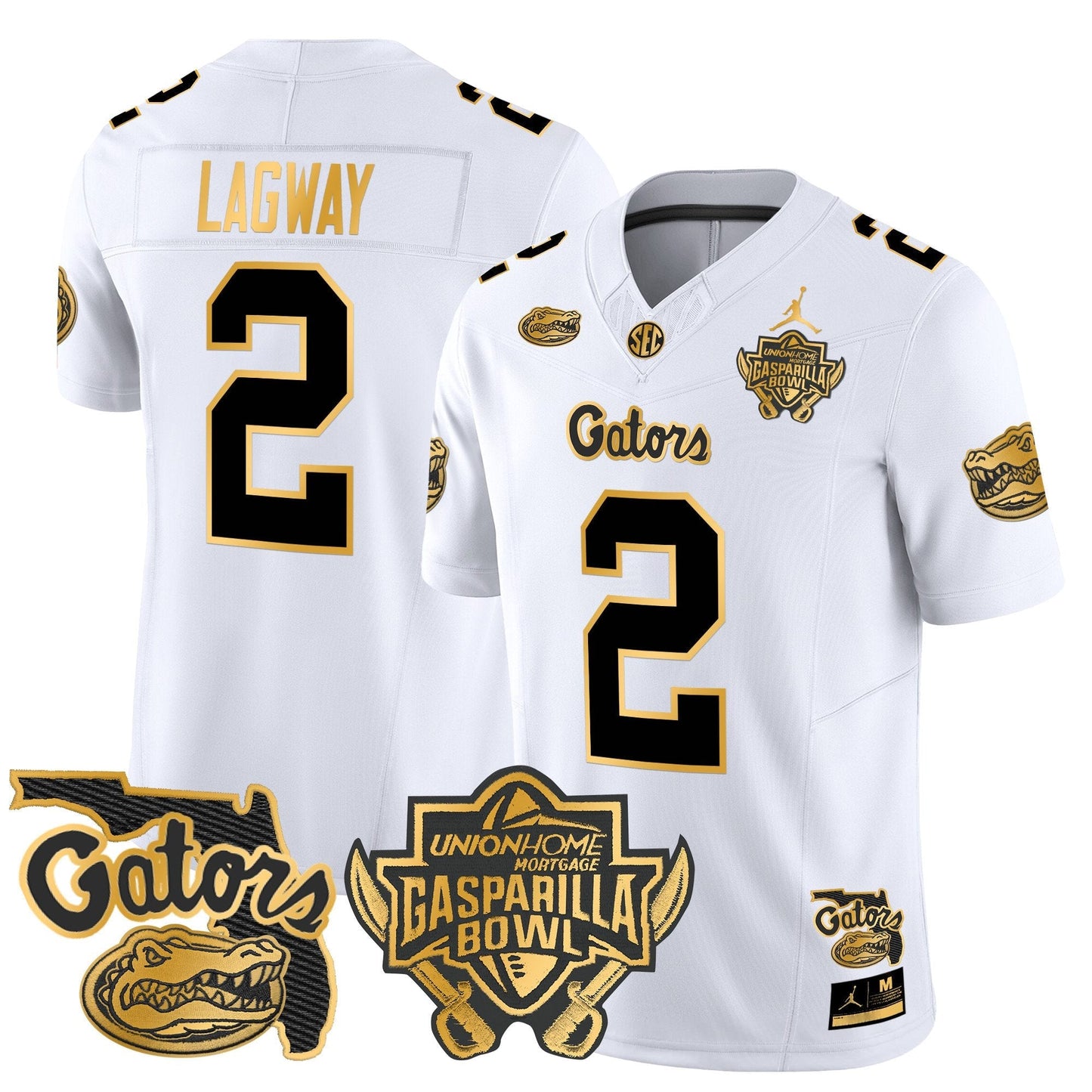UF 2024 Gasparilla Bowl Patch Gold Vapor Limited Jersey - All Stitched