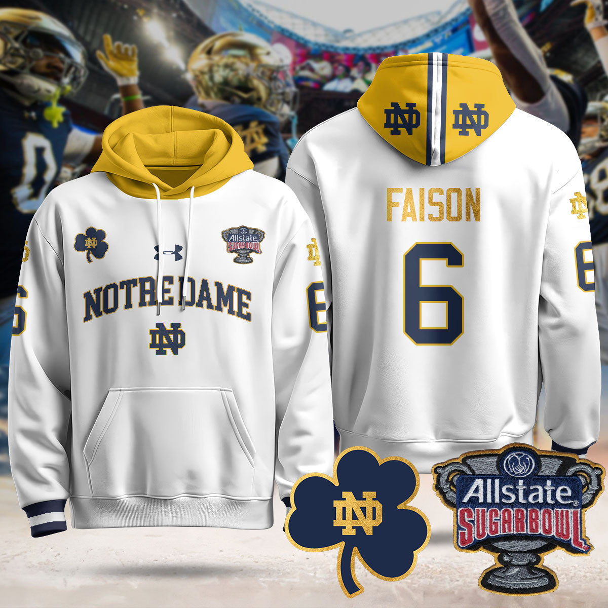 ND Allstate Sugar Bowl Hoodie - All Stitched