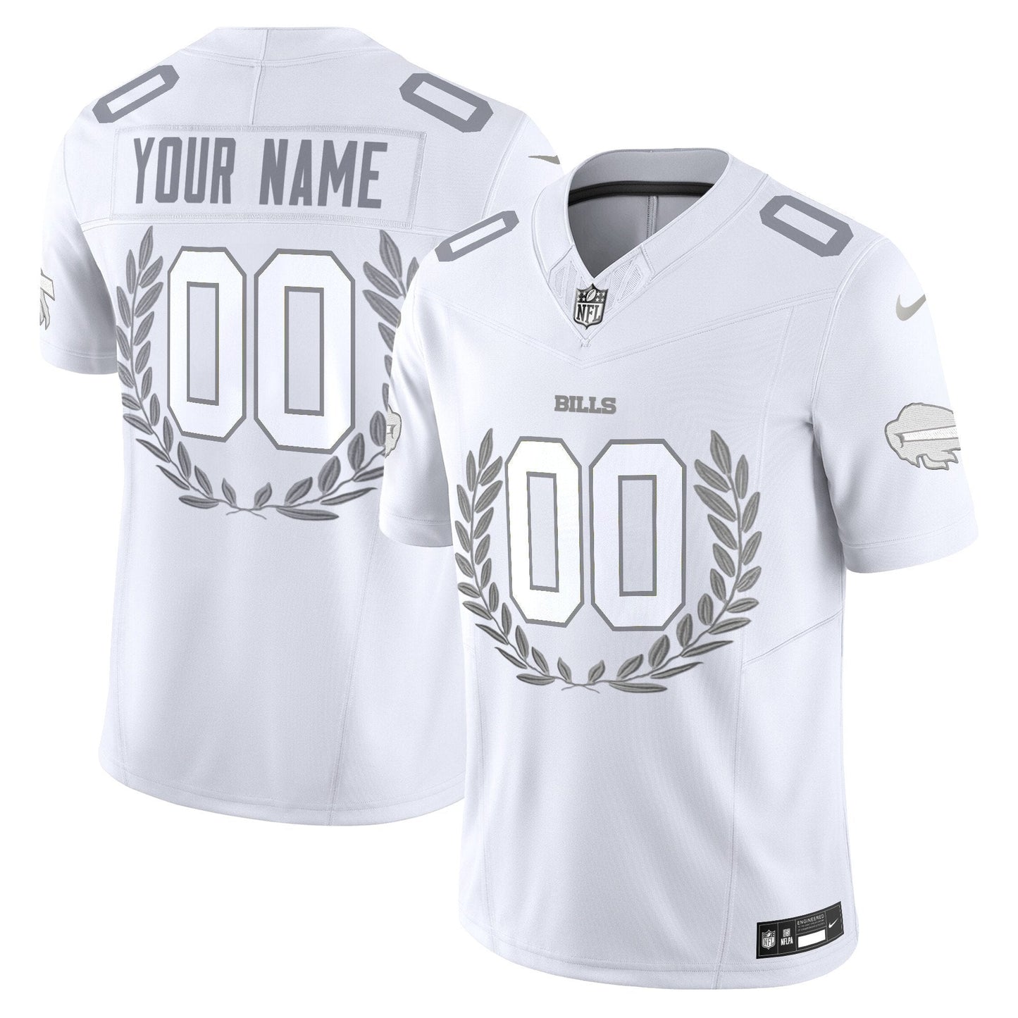 BUF Platinum MVP Vapor Limited Custom Jersey - All Stitched