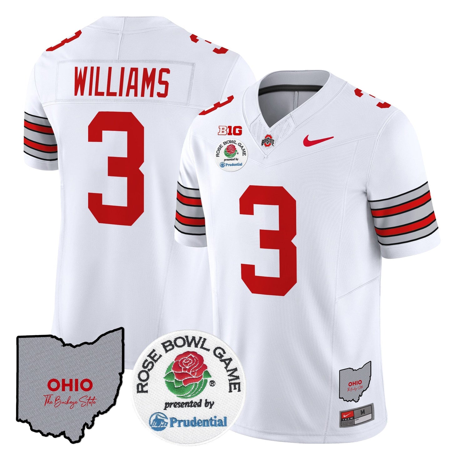 OSU 'Heritage Stripe' Rose Bowl Vapor Limited Jersey - All Stitched