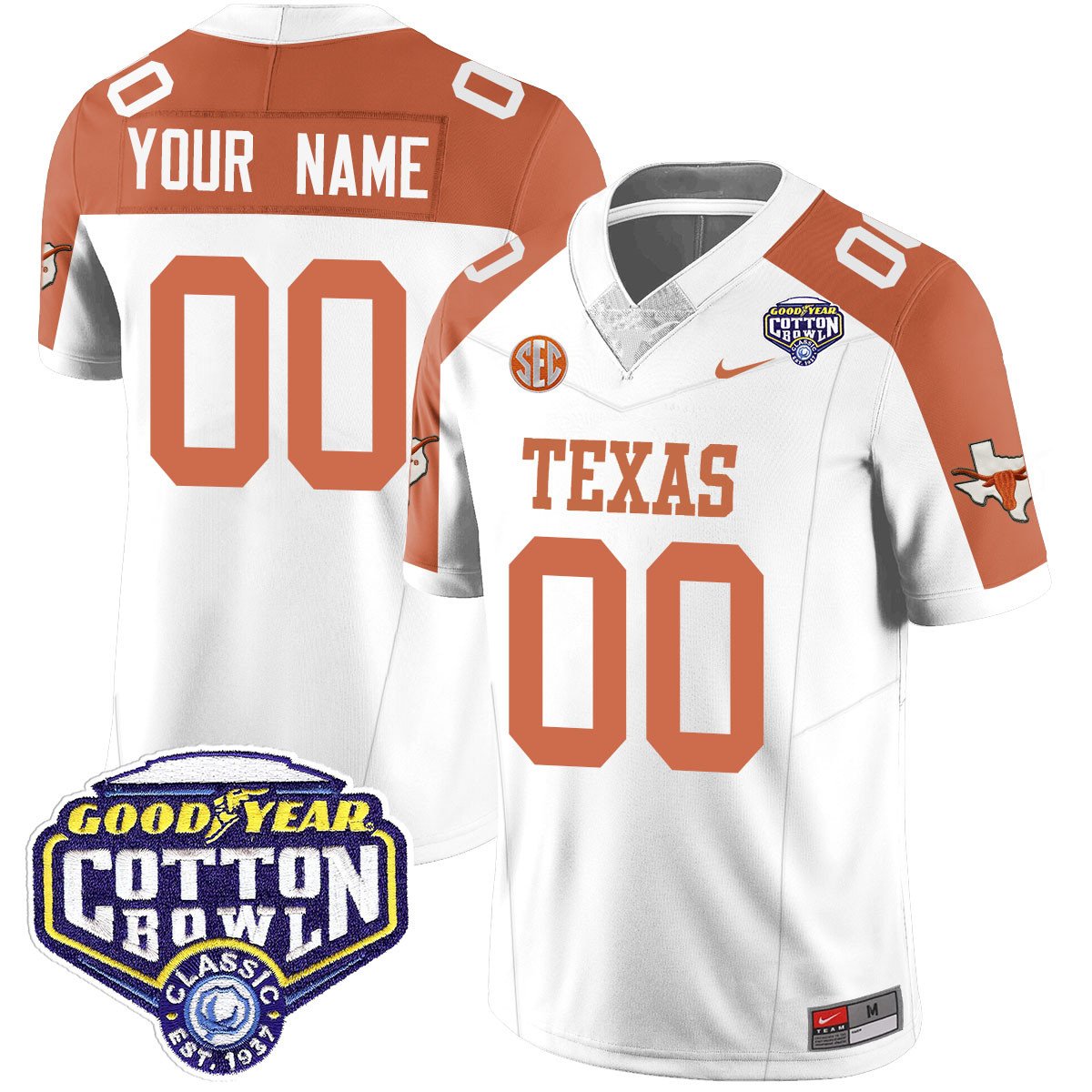 Custom TEX 2024 Cotton Bowl Classic Jersey - All Stitched