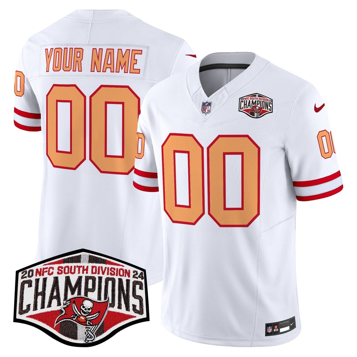 TB Throwback 2024 NFC South Division Champions Patch Vapor Limited Custom Jersey - All Stitched