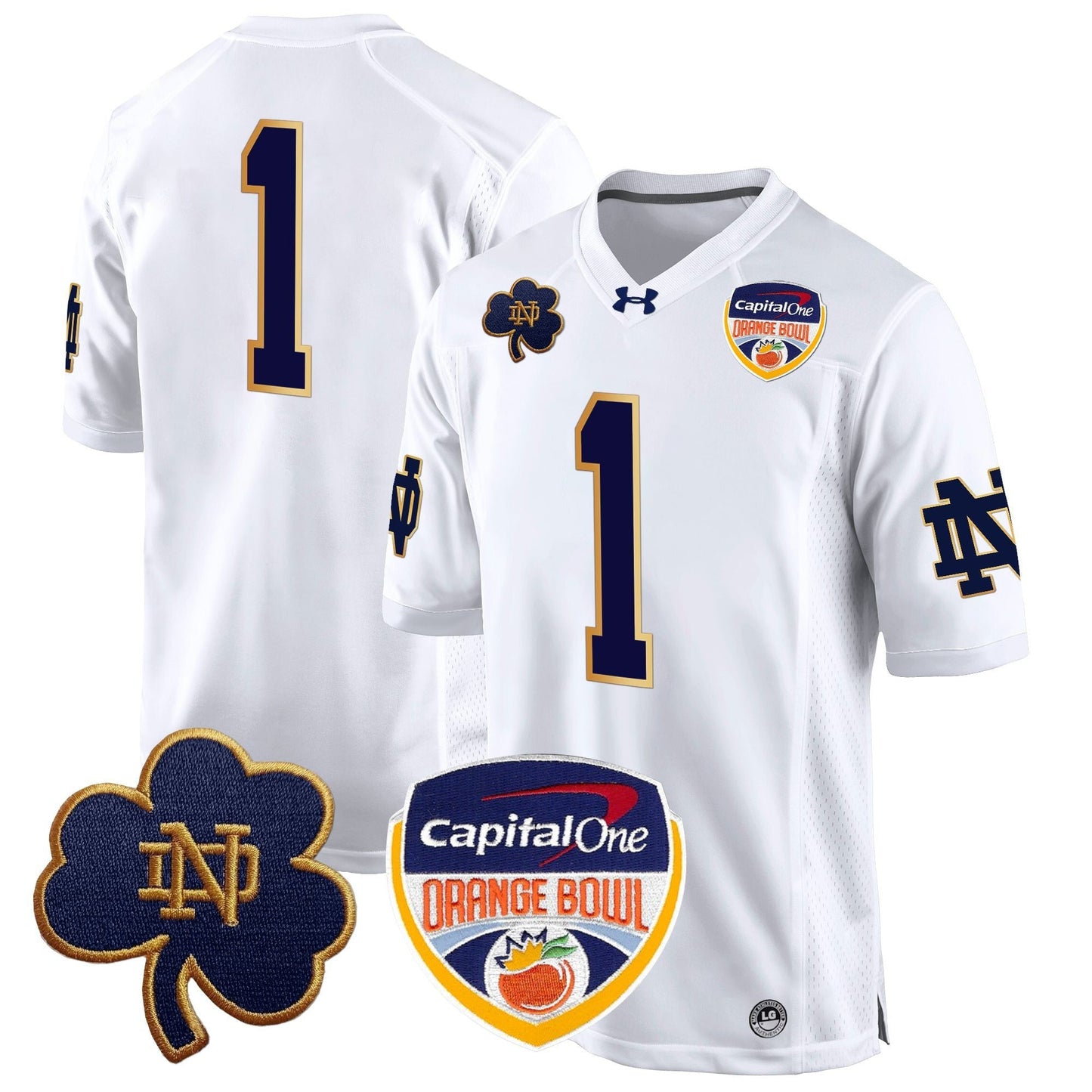 ND 2024 Orange Bowl Patch Game Jersey - All Stitched