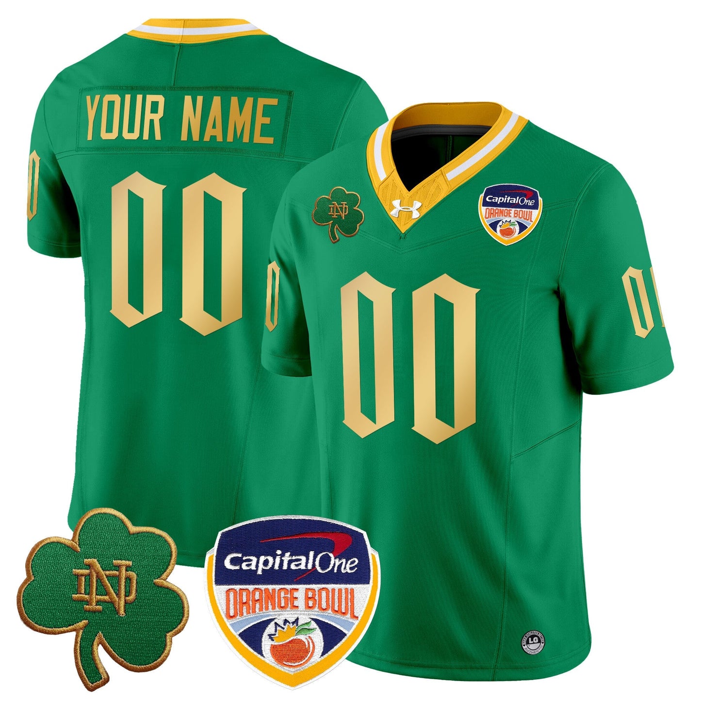 ND 2024 Orange Bowl Patch Vapor Limited Custom Jersey V2 - All Stitched