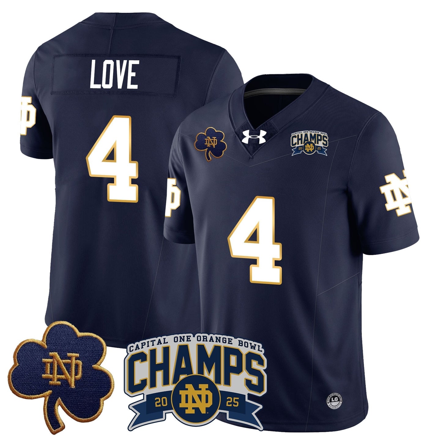 ND 2025 Orange Bowl Champions Jersey N6 - All Stitched