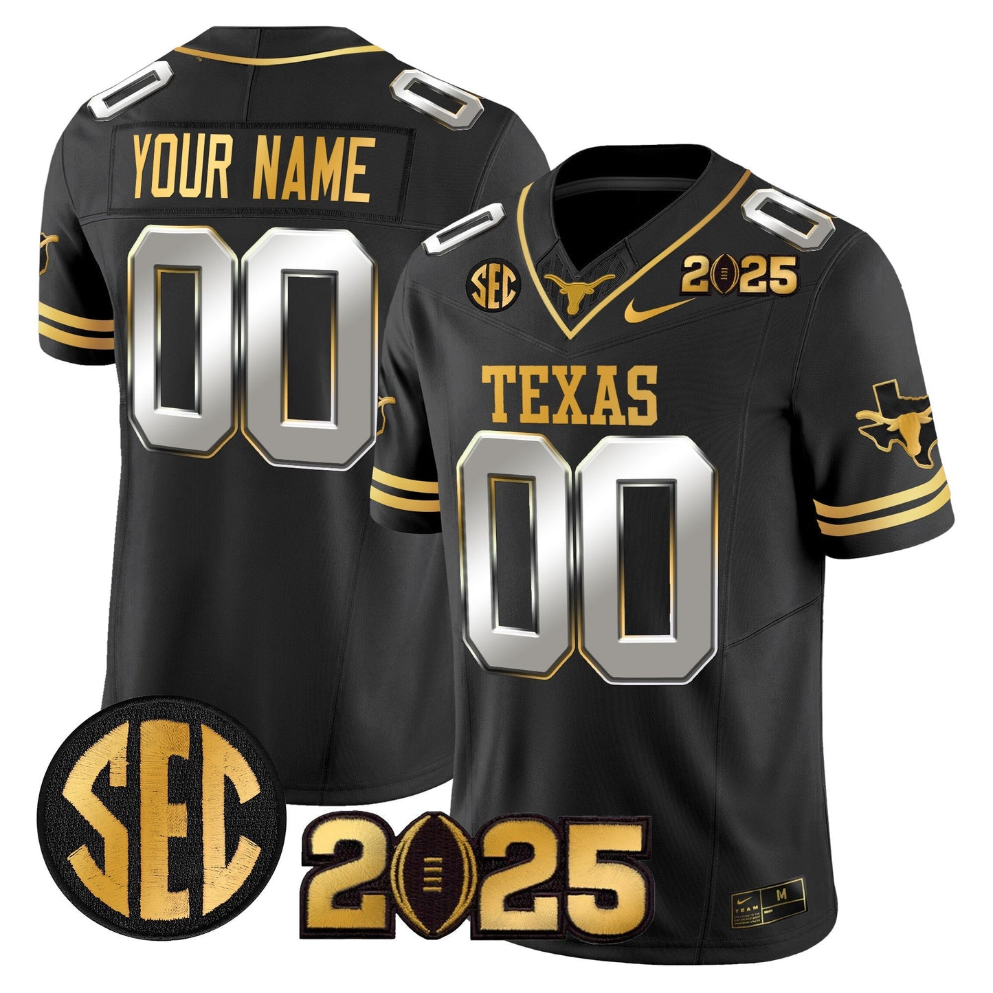 TEX 2025 CFP Final Gold Patch Vapor Limited Custom Jersey - All Stitched