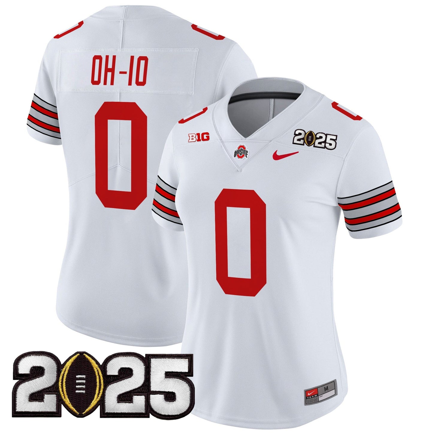 Women's Ohio State Buckeyes 'Heritage Stripe' 2025 CFP Final Patch Vapor Limited Jersey - All Stitched