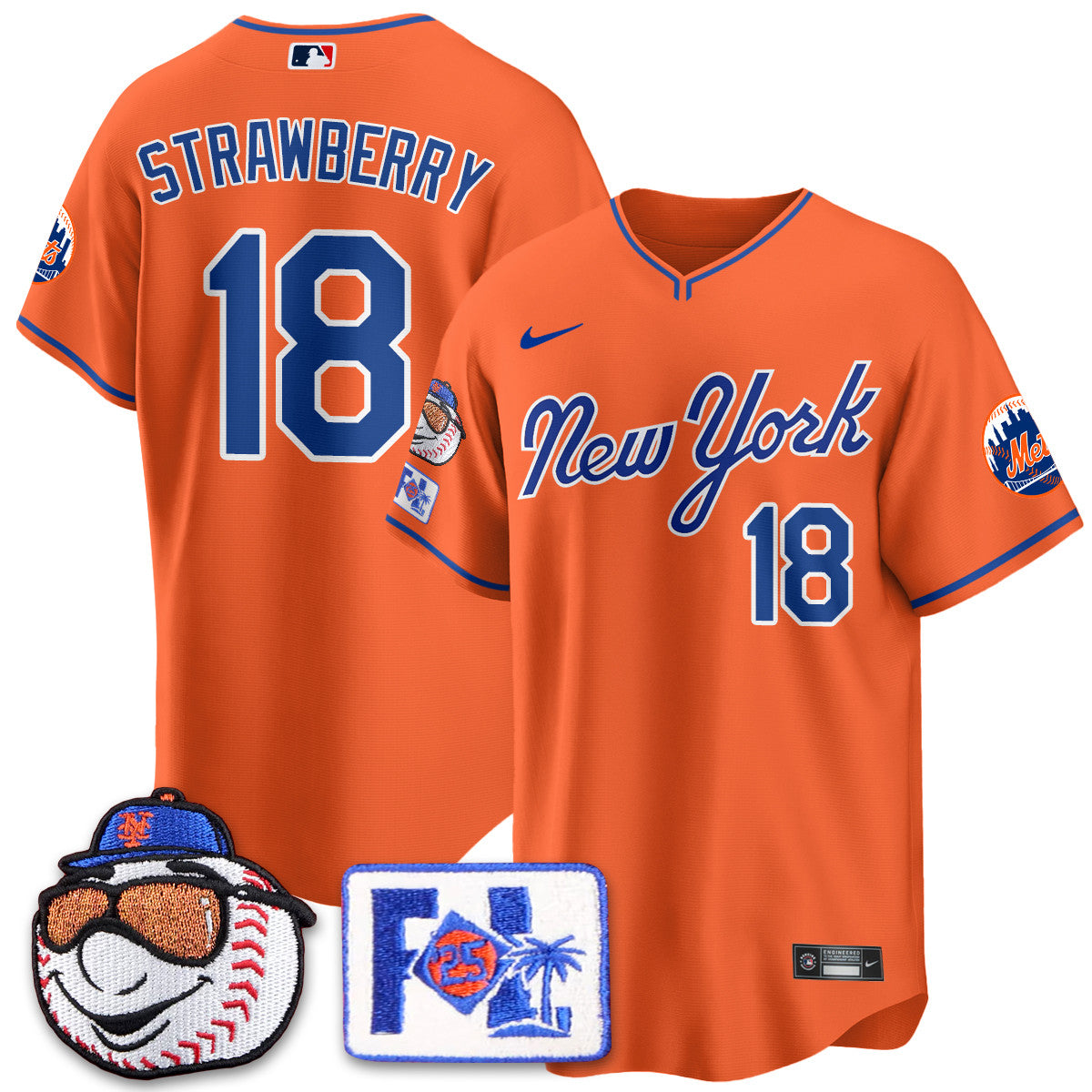 NYM Blue Road 2025 Spring Training Jersey - All Stitched