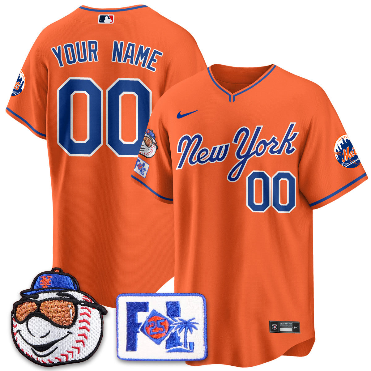 Custom Gender/Name NYM Blue Road 2025 Spring Training Jersey - All Stitched
