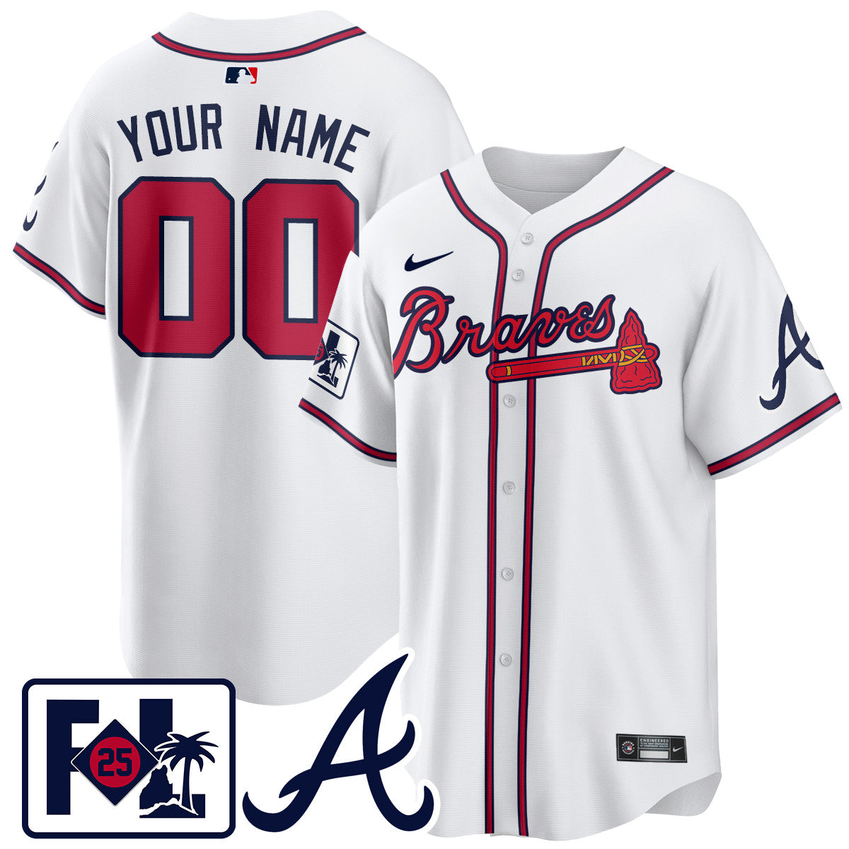 Custom Gender/Name Atlanta Braves 2025 Spring Training Jersey - All Stitched