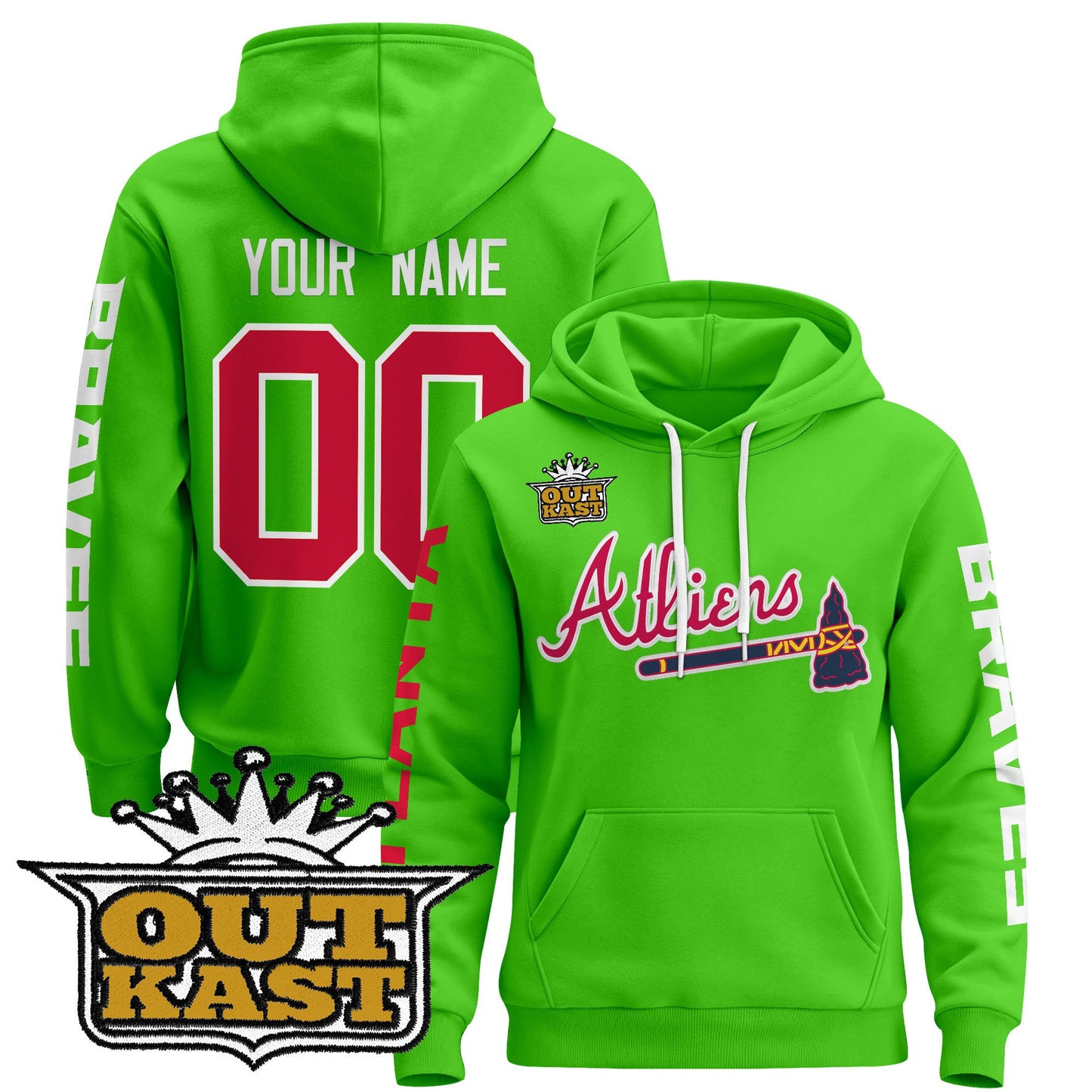 Atlanta Braves 2025 Atliens Custom Pullover Hoodie - All Stitched