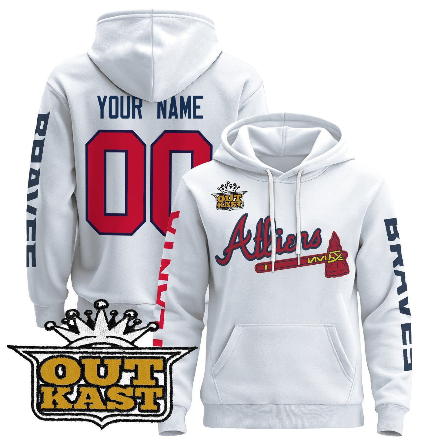Atlanta Braves 2025 Atliens Custom Pullover Hoodie - All Stitched