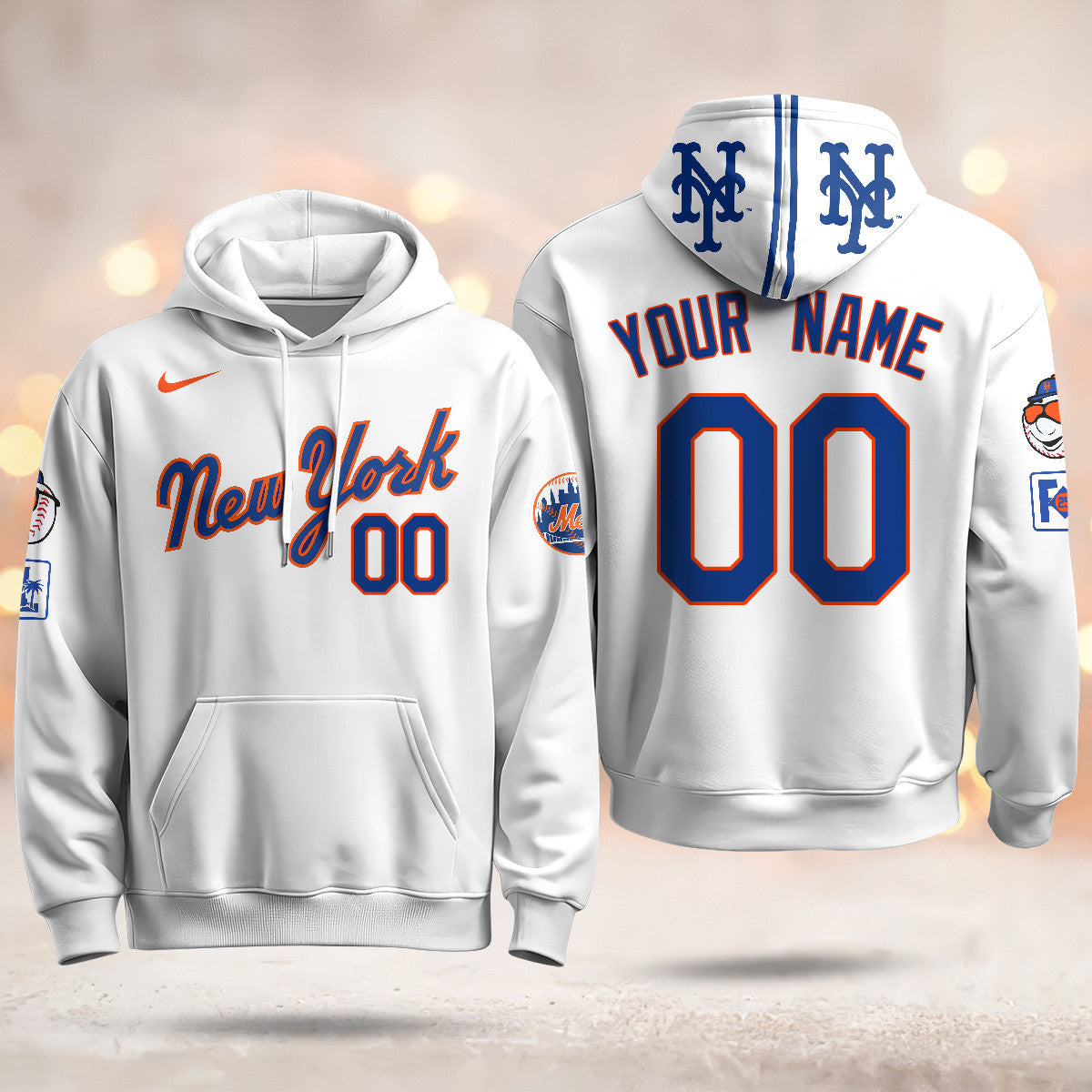 Custom Name New York Mets Blue Road 2025 Hoodie - All Stitched