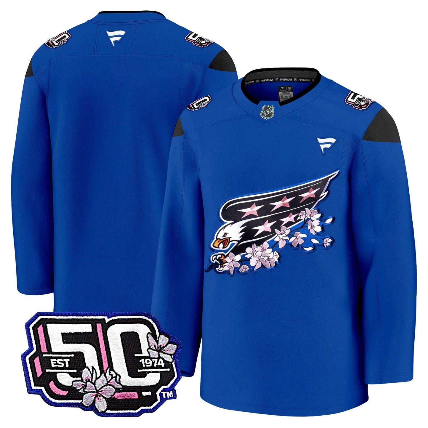 Men's Washington Capitals 50th Anniversary Cherry Blossom Premium Jersey - All Stitched