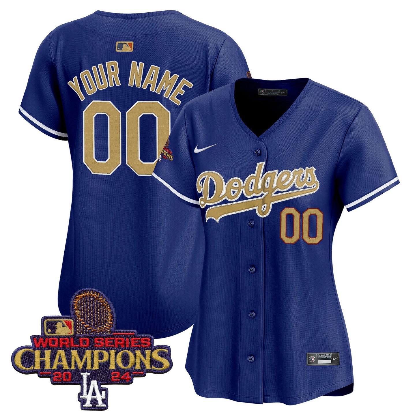 Dodgers 2025 Gold Vapor Premier Elite Custom Jersey - All Stitched