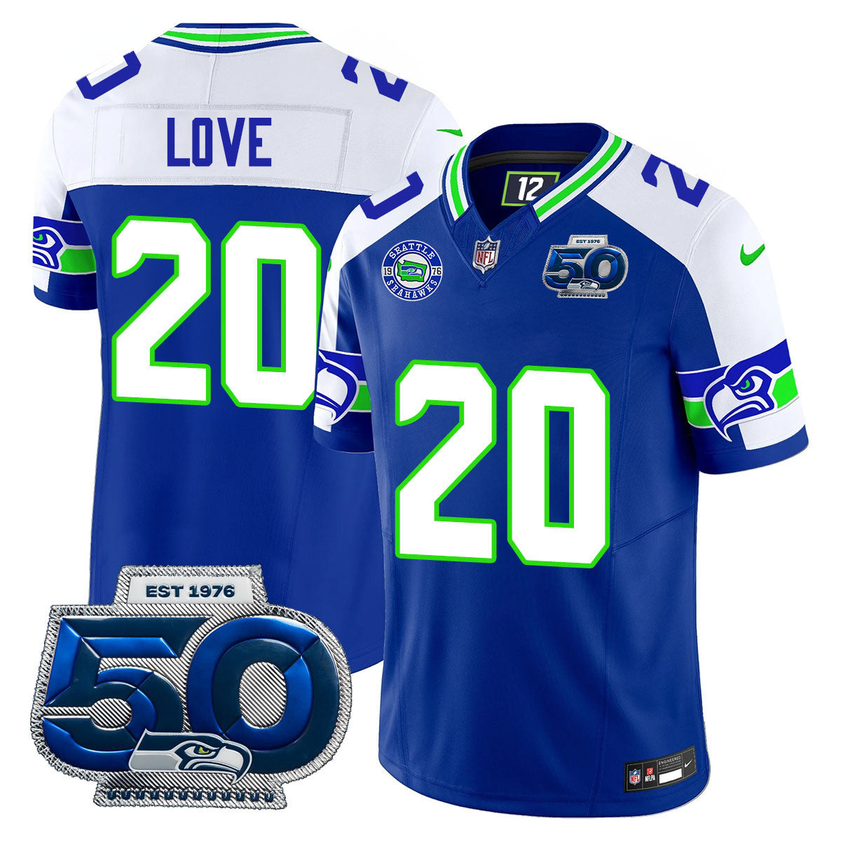 Men's Seattle Seahawks 50th Season Vapor Limited Jersey - All Stitched