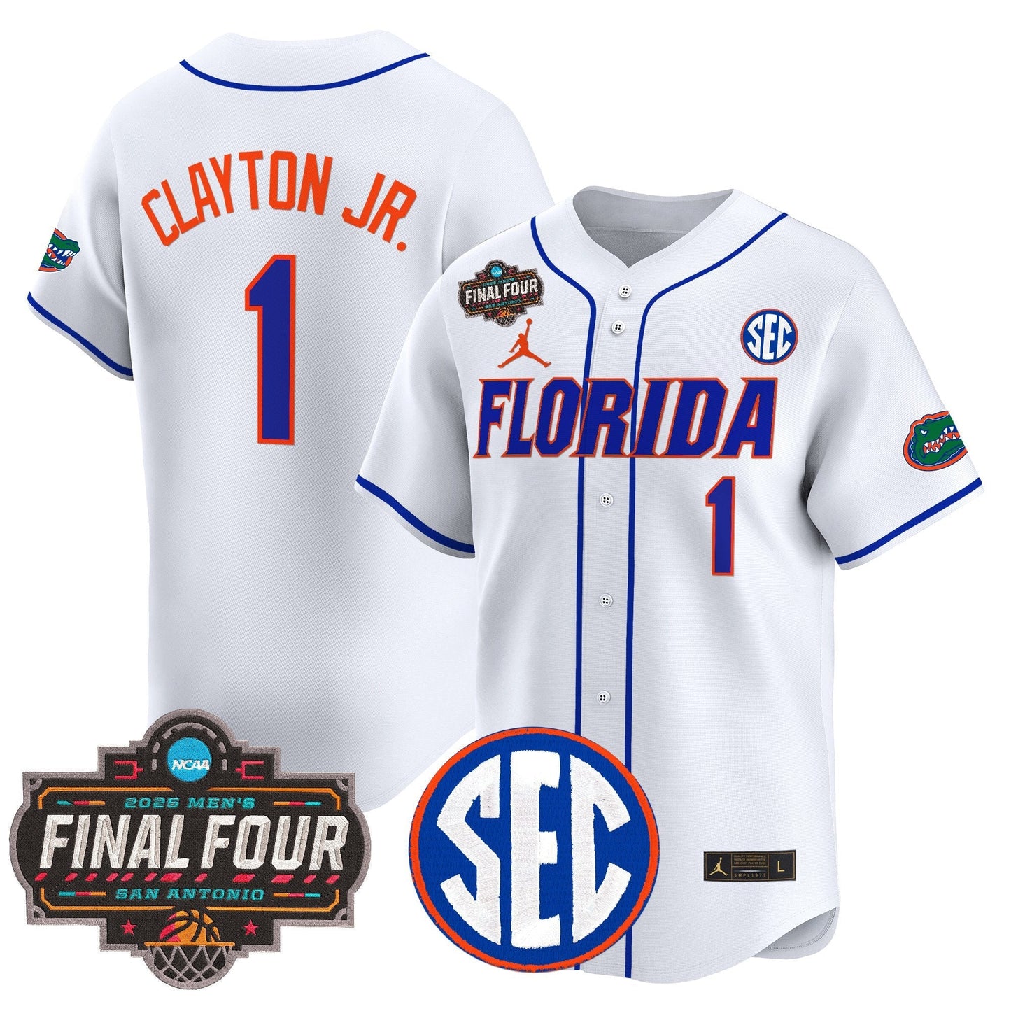 Men's Florida Gators 2025 Final Four Patch Vapor Baseball Jersey - All Stitched