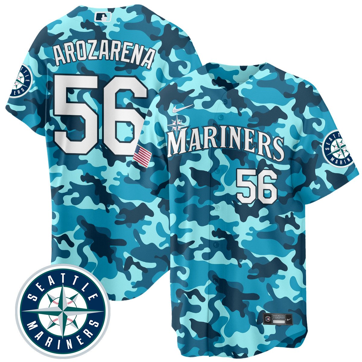Men's Seattle Mariners Salute to Armed Forces Night - Camo Jersey