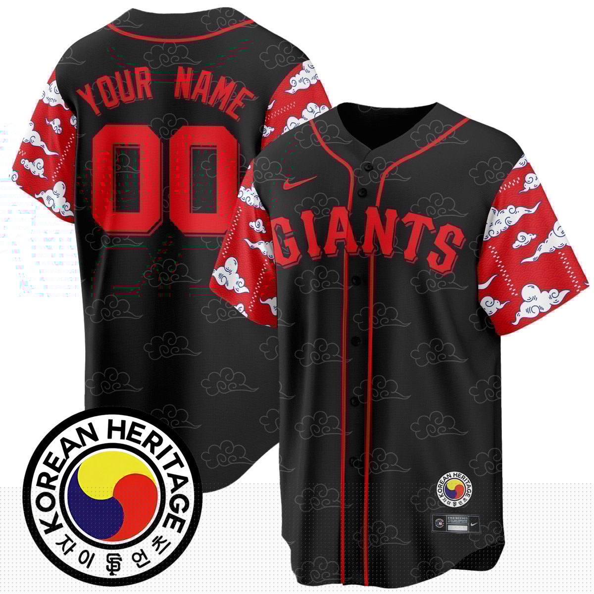 Custom Gender/Name San Francisco Giants Korean Heritage Jersey - All Stitched