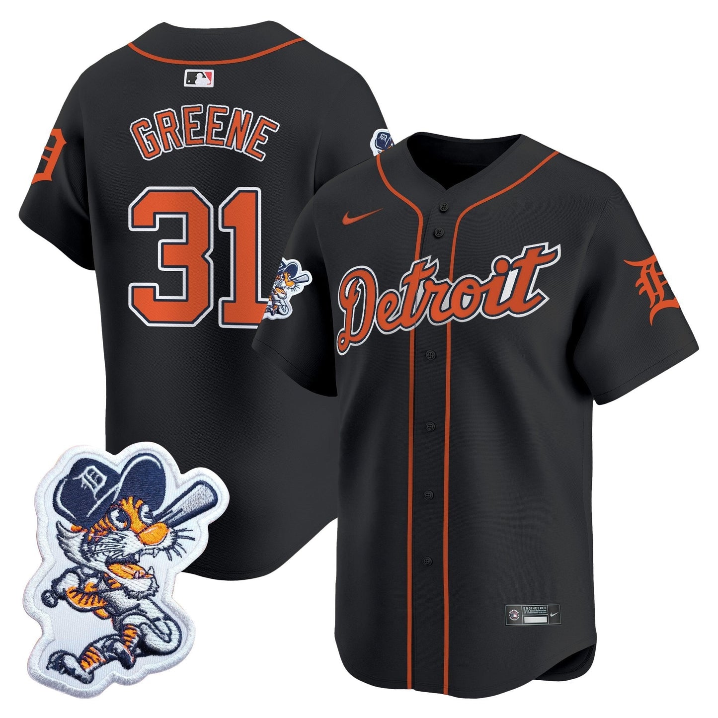 Men's Detroit Tigers Paws Patch Vapor Premier Limited Jersey - All Stitched