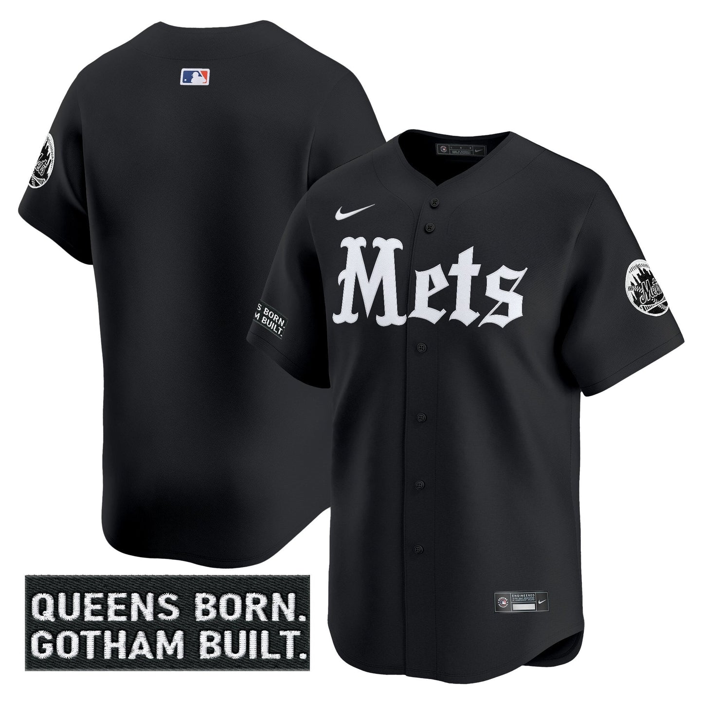 Men's New York Mets 'Gotham Gothic Edition' Vapor Premier Limited Jersey - All Stitched