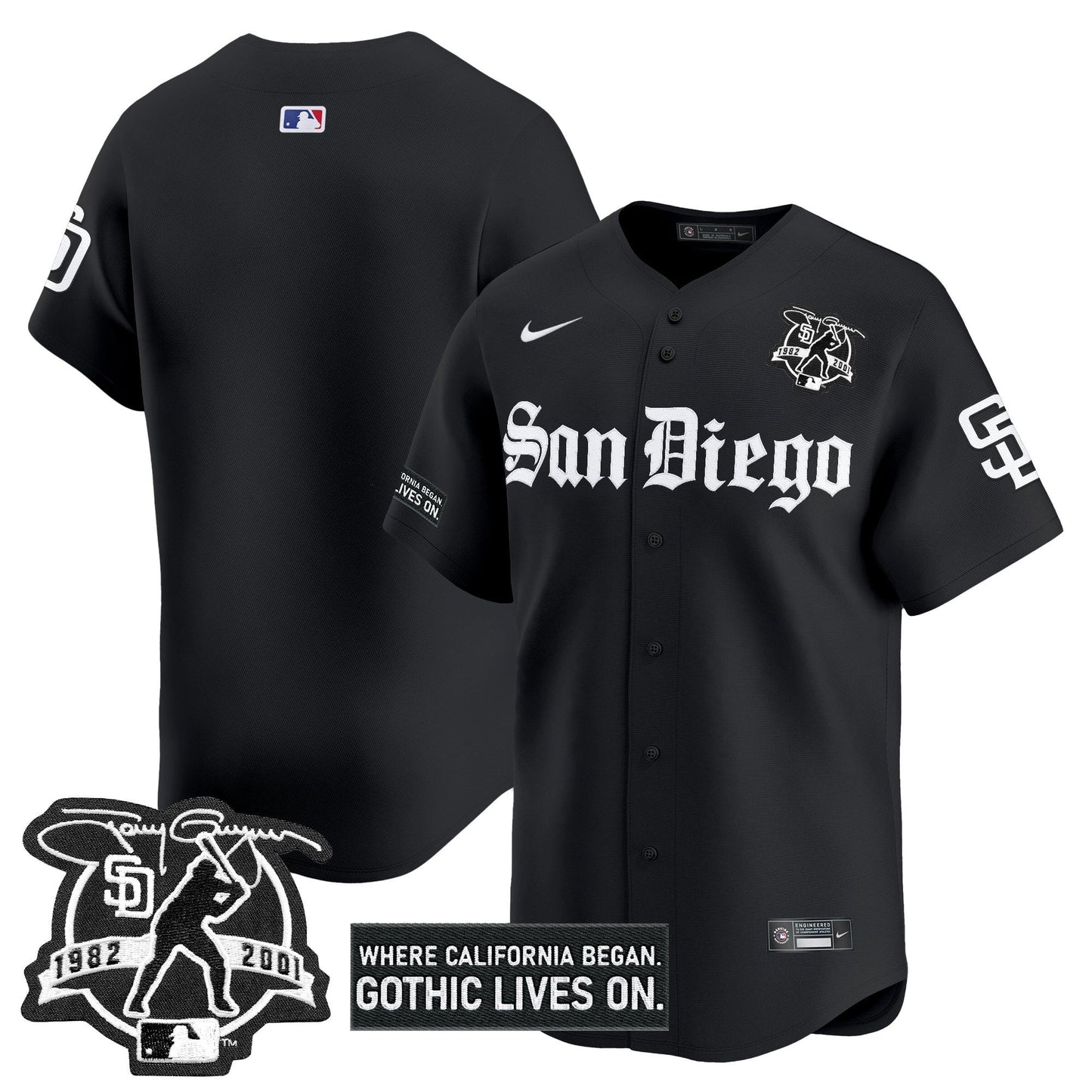 Men's San Diego Padres 'Gothic Edition' Vapor Premier Limited Jersey - All Stitched